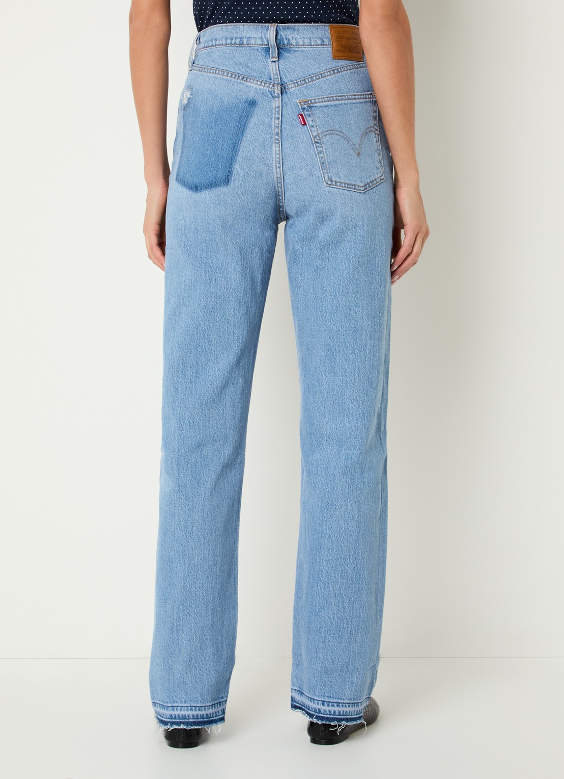 Levi's High waist straight leg jeans met medium wassing - achterkant 5 indigo