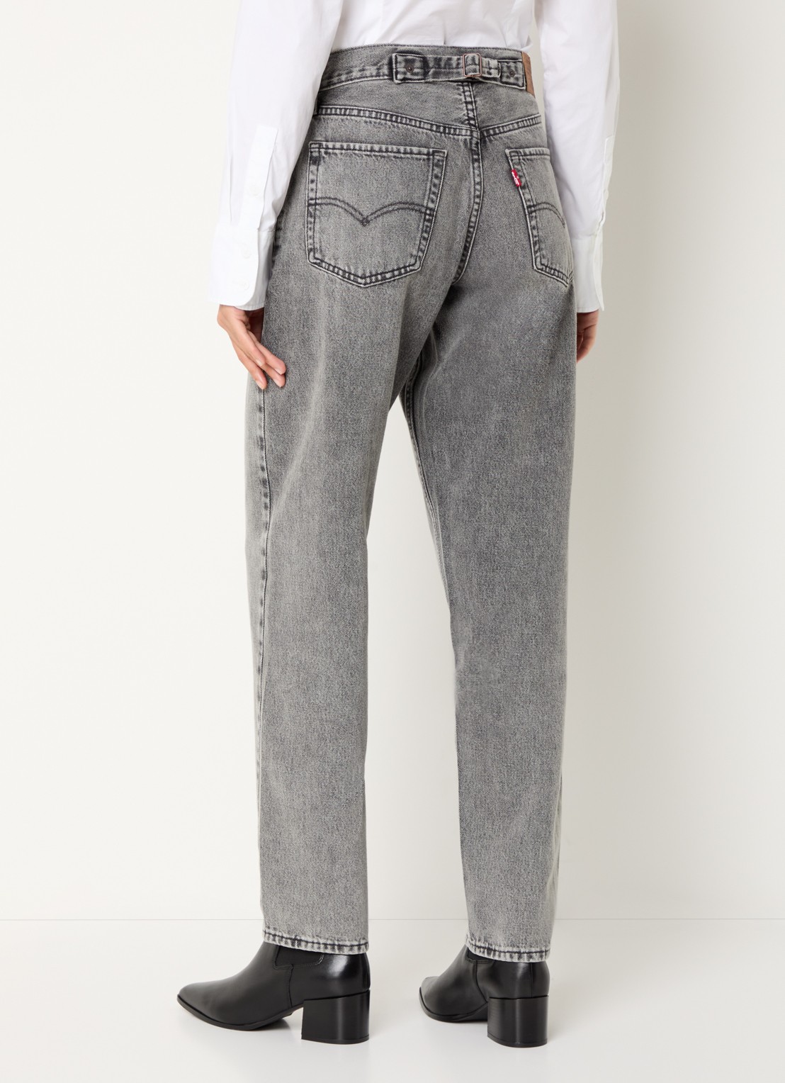Levi's High waist tapered jeans met gekleurde wassing - achterkant 5 grijs