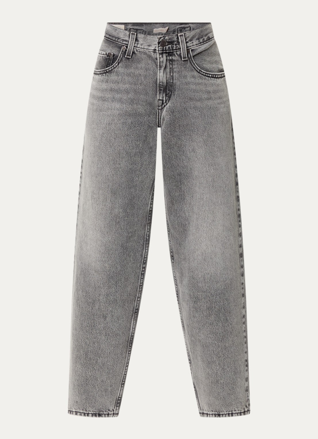 Levi's High waist tapered jeans met gekleurde wassing - voorkant grijs