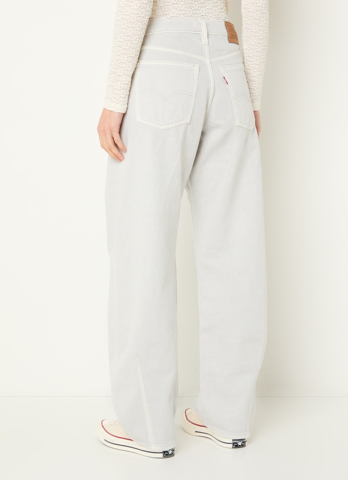 Levi's High waist wide fit jeans met gekleurde wassing - achterkant 2 lichtgrijs