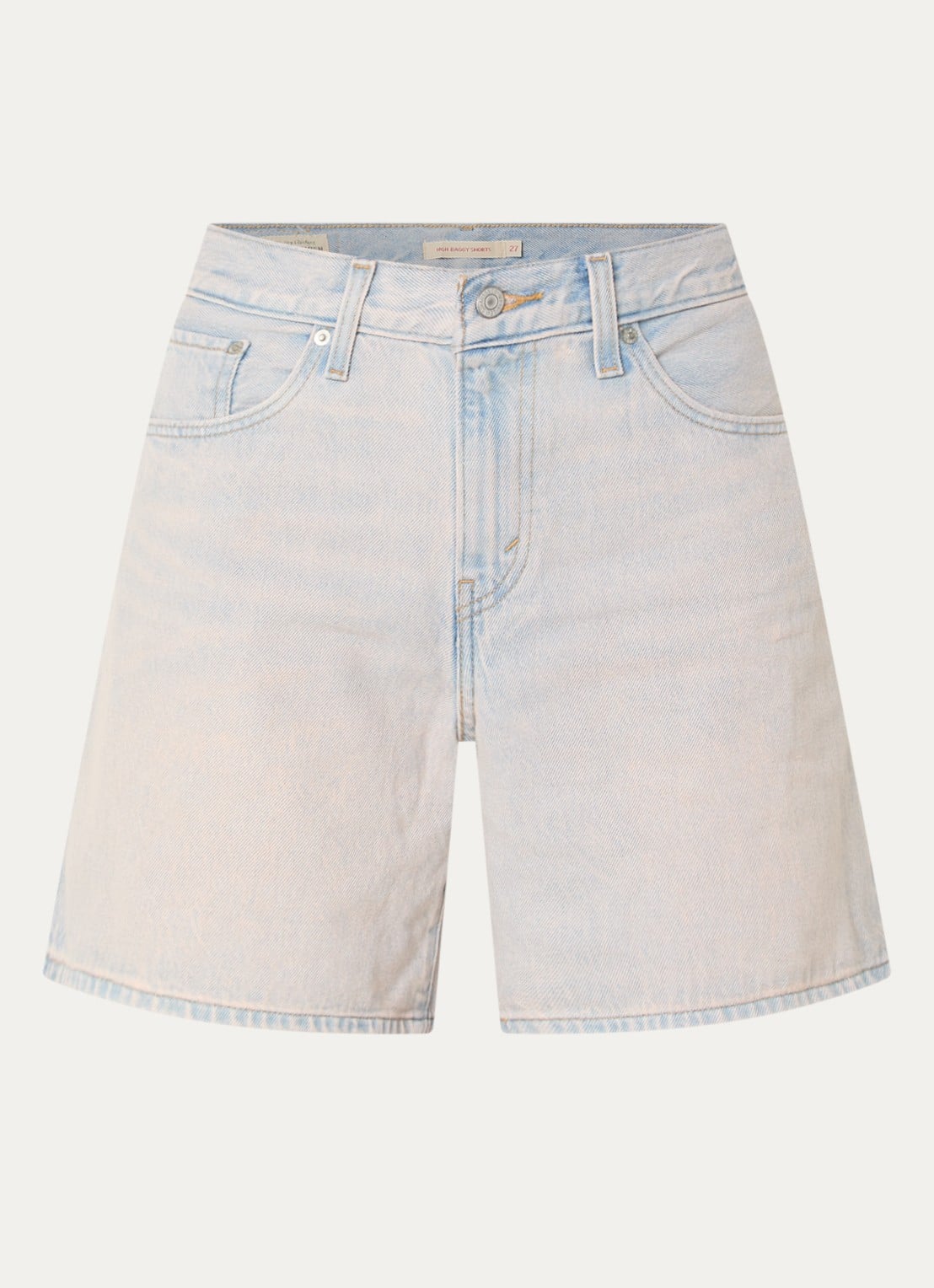 Levi's High waist wide fit korte broek met steekzakken - voorkant 3 indigo