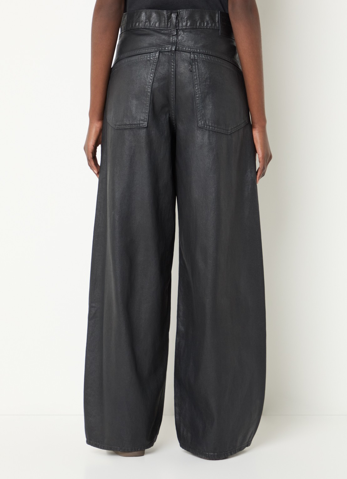 Levi's High waist wide leg jeans met glanzende finish - achterkant 3 zwart