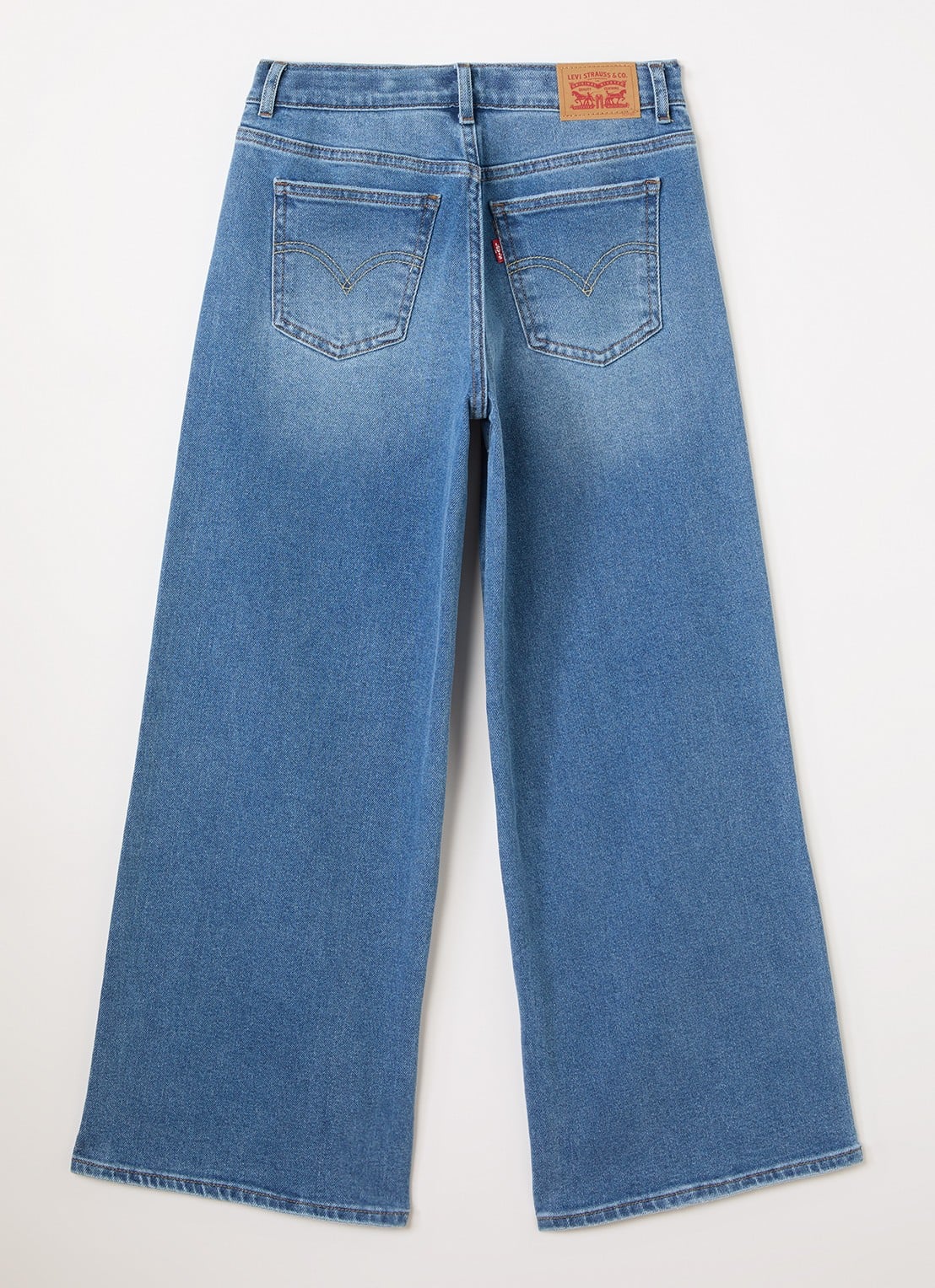 Levi's High waist wide leg jeans met medium wassing - voorkant 2 indigo