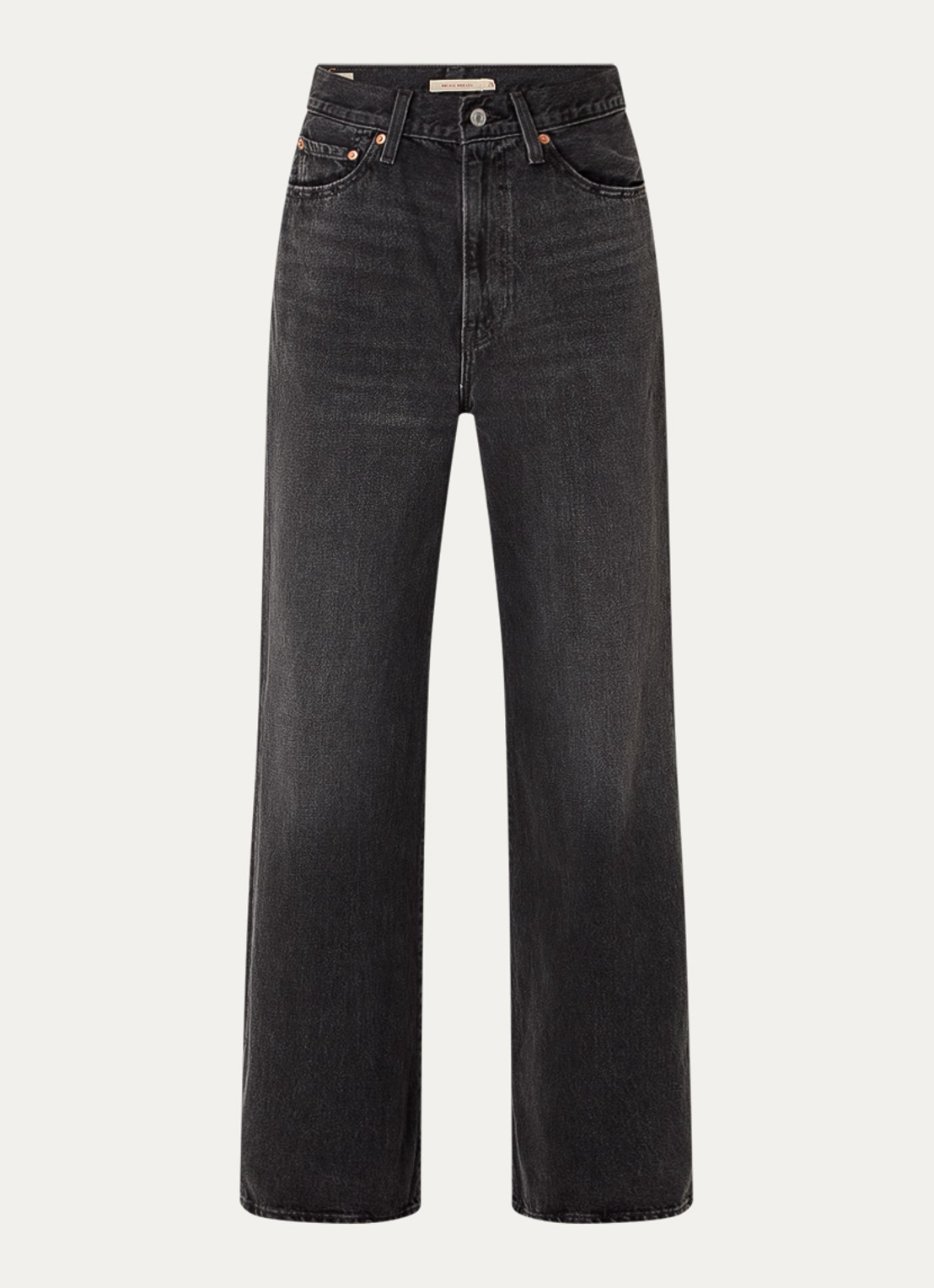 Levi's High waist wide leg jeans met steekzakken - voorkant 4 donkergrijs
