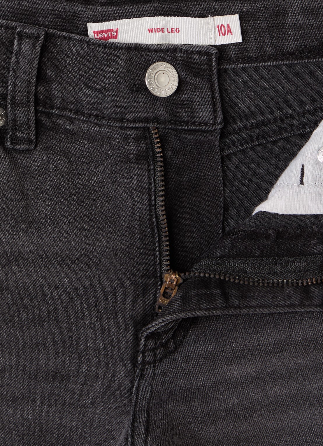 Levi's High waist wide leg jeans met stretch - detail blauw
