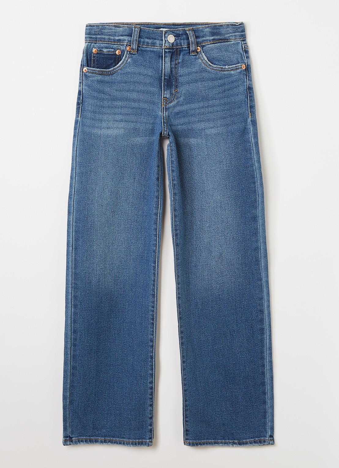 Levi's High waist wide leg jeans met stretch - voorkant indigo