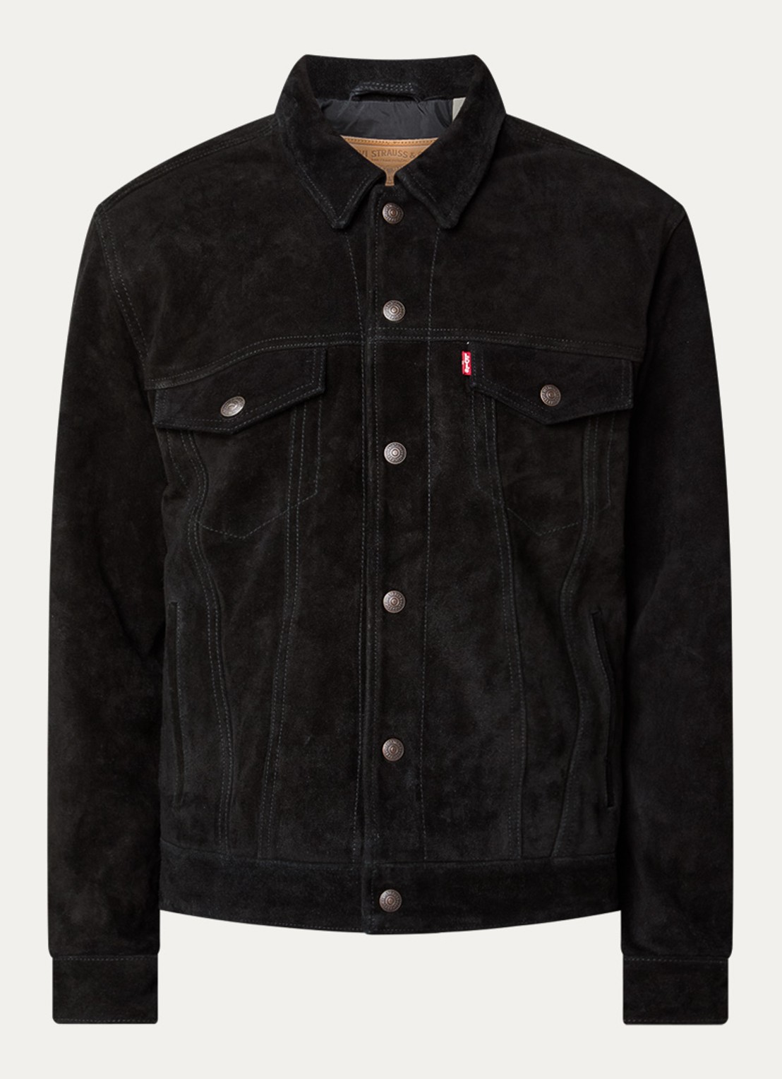 Levi's Highland jack van suède met steekzakken - voorkant zwart
