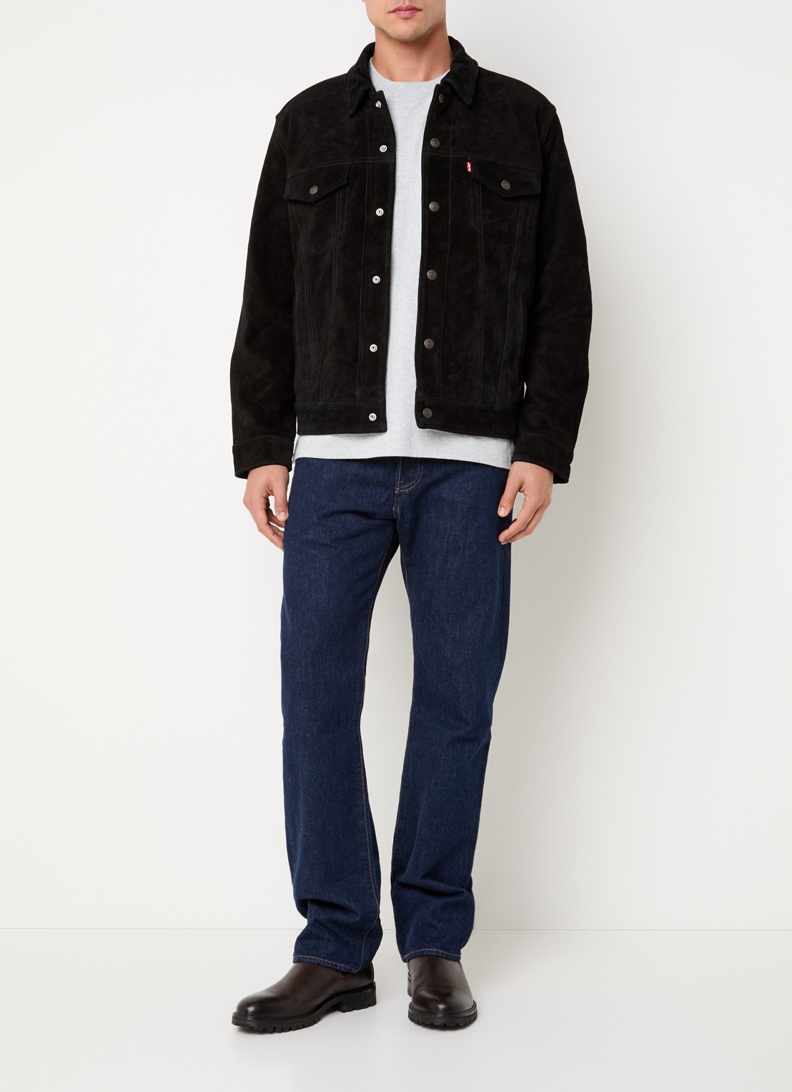 Levi's Highland jack van suède met steekzakken - voorkant 2 zwart