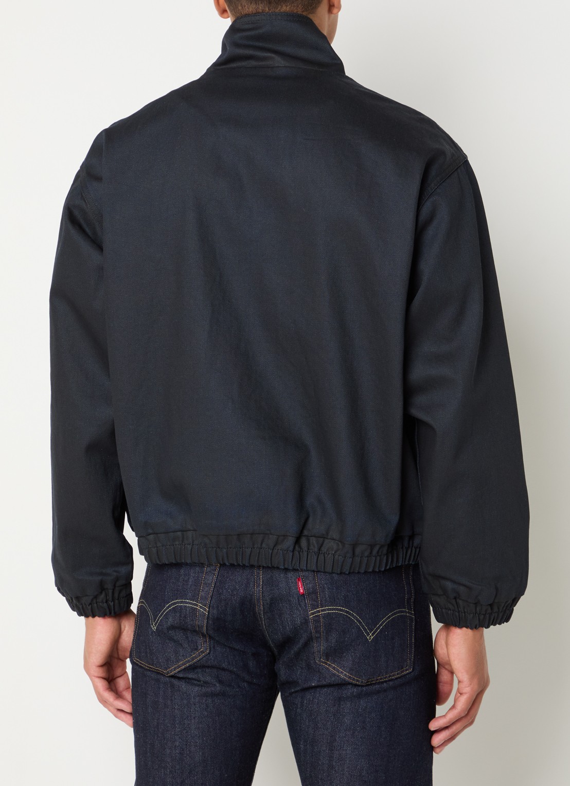 Levi's Highland Park bomberjack van denim met steekzakken - achterkant donkerblauw