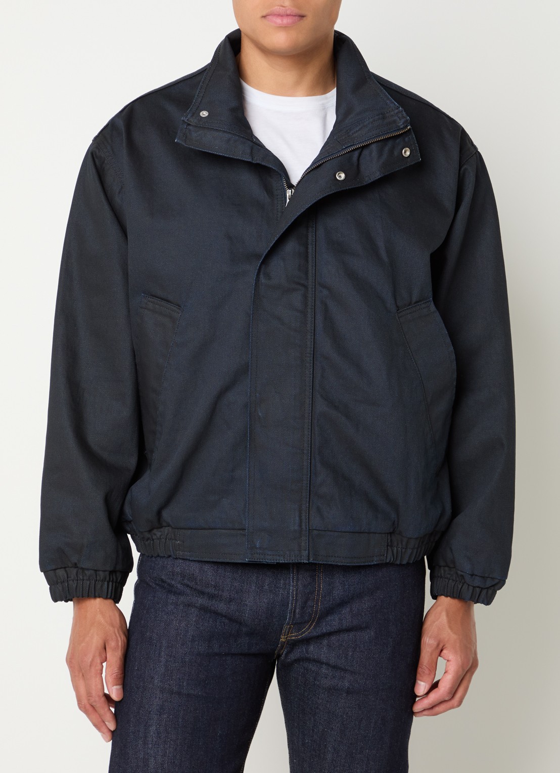 Levi's Highland Park bomberjack van denim met steekzakken - detail 4 donkerblauw