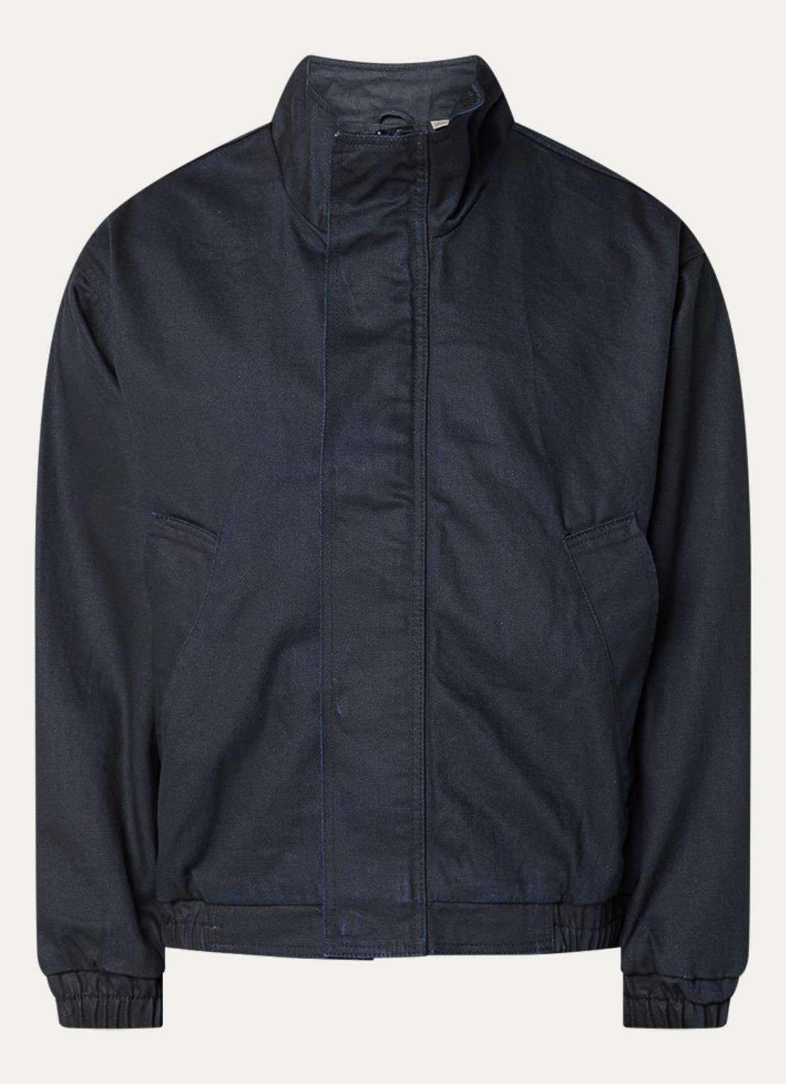 Levi's Highland Park bomberjack van denim met steekzakken - voorkant 2 donkerblauw