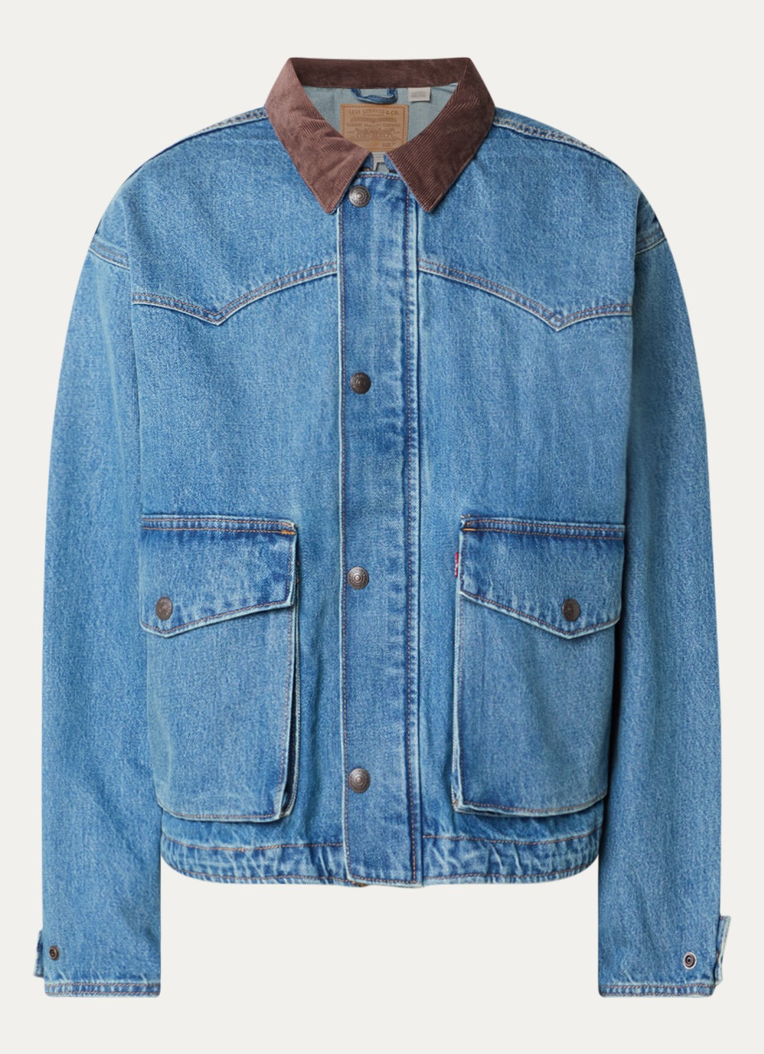 Levi's Hilltop barn jack van denim met opgestikte zakken - voorkant 3 indigo