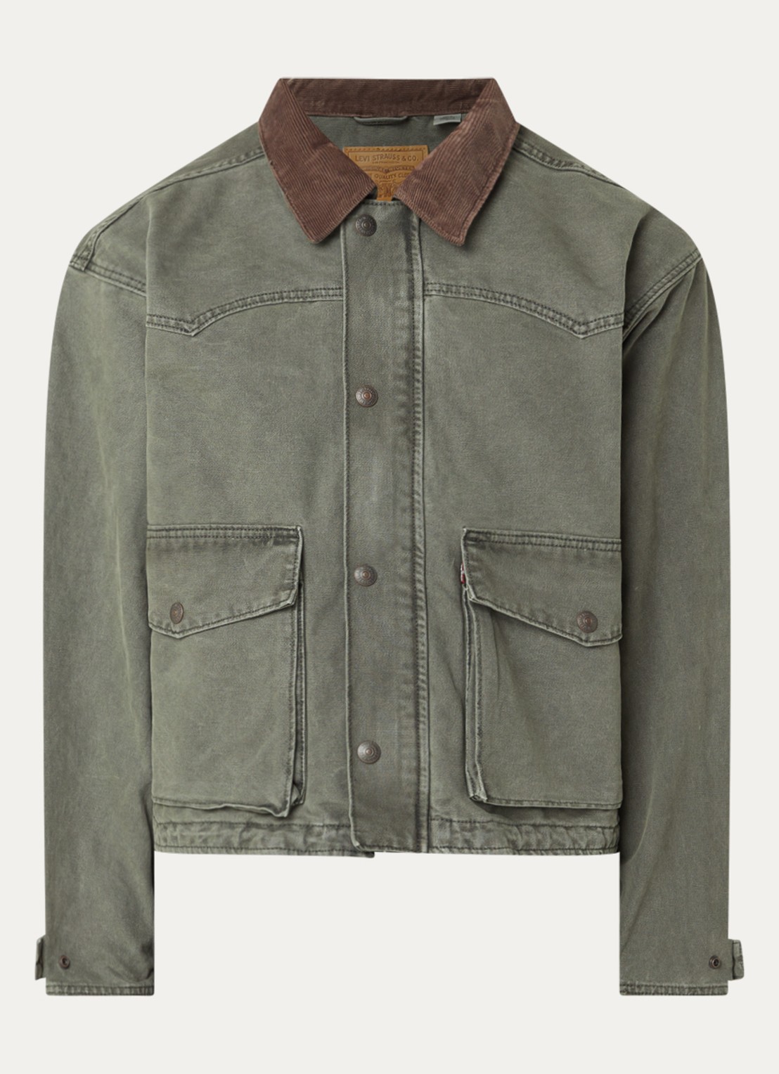 Levi's Hilltop barn jack - voorkant 2 olijfgroen