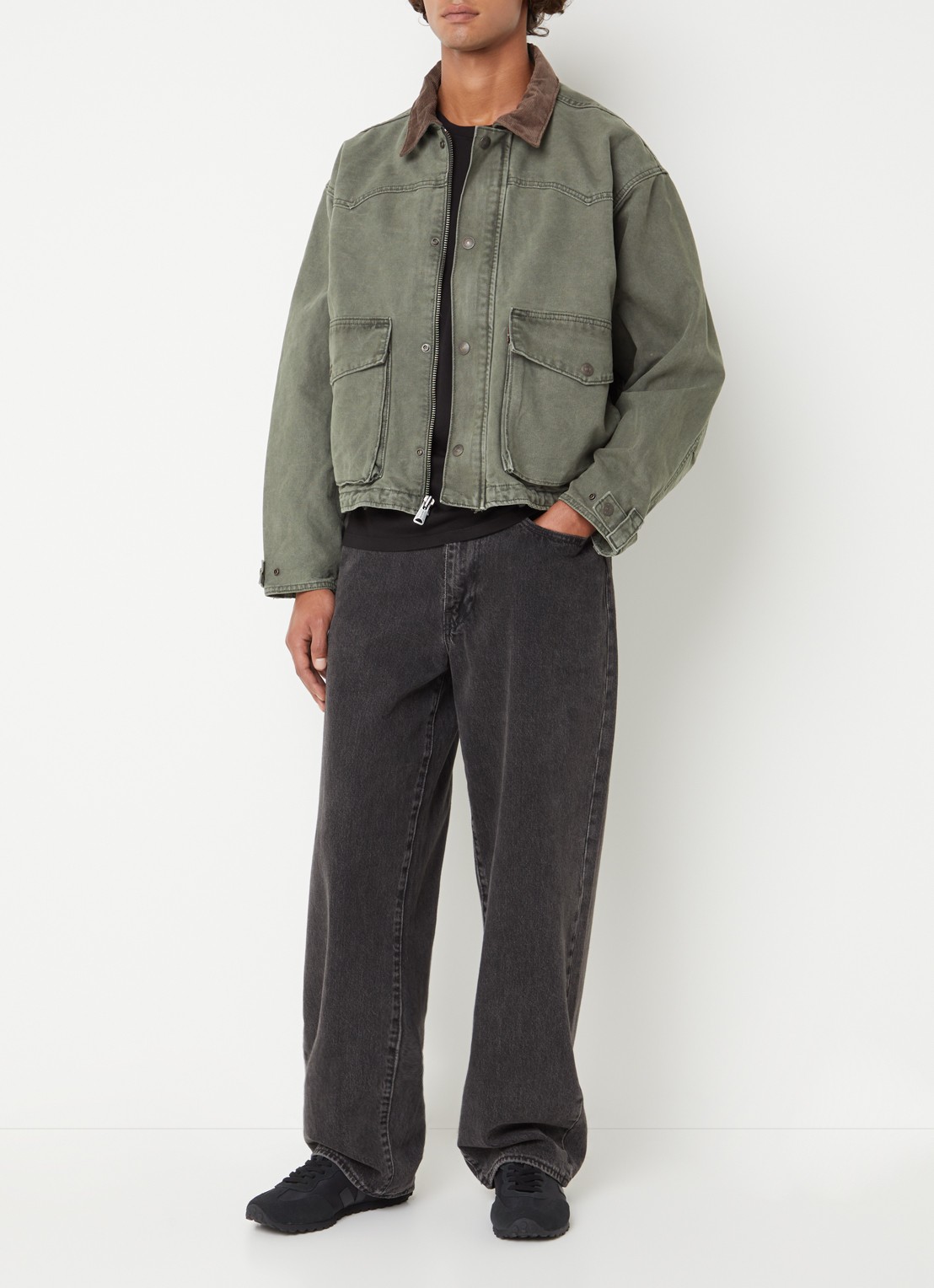 Levi's Hilltop barn jack - voorkant 3 olijfgroen