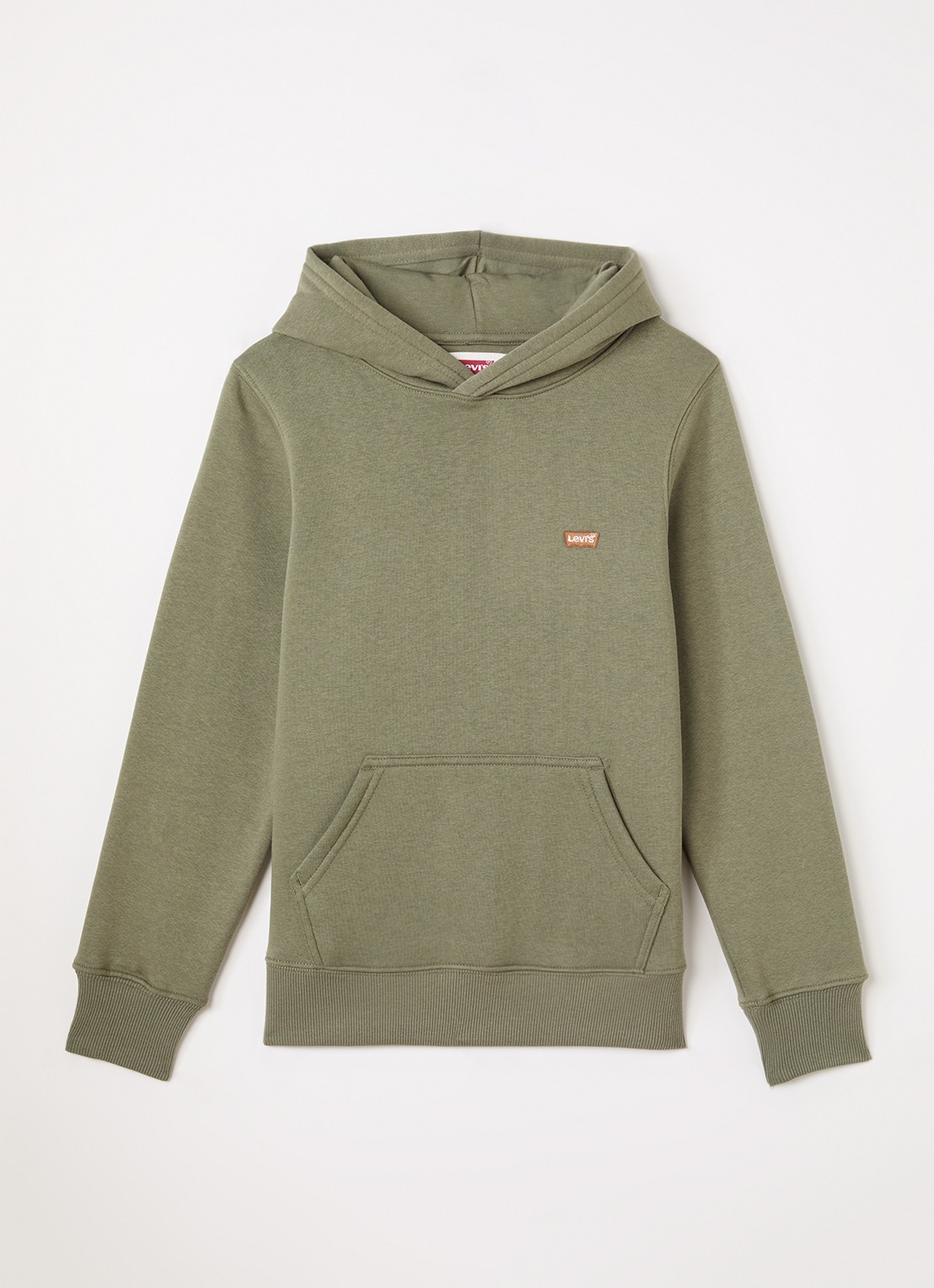 Levi's Hoodie met kangoeroezak - voorkant olijfgroen