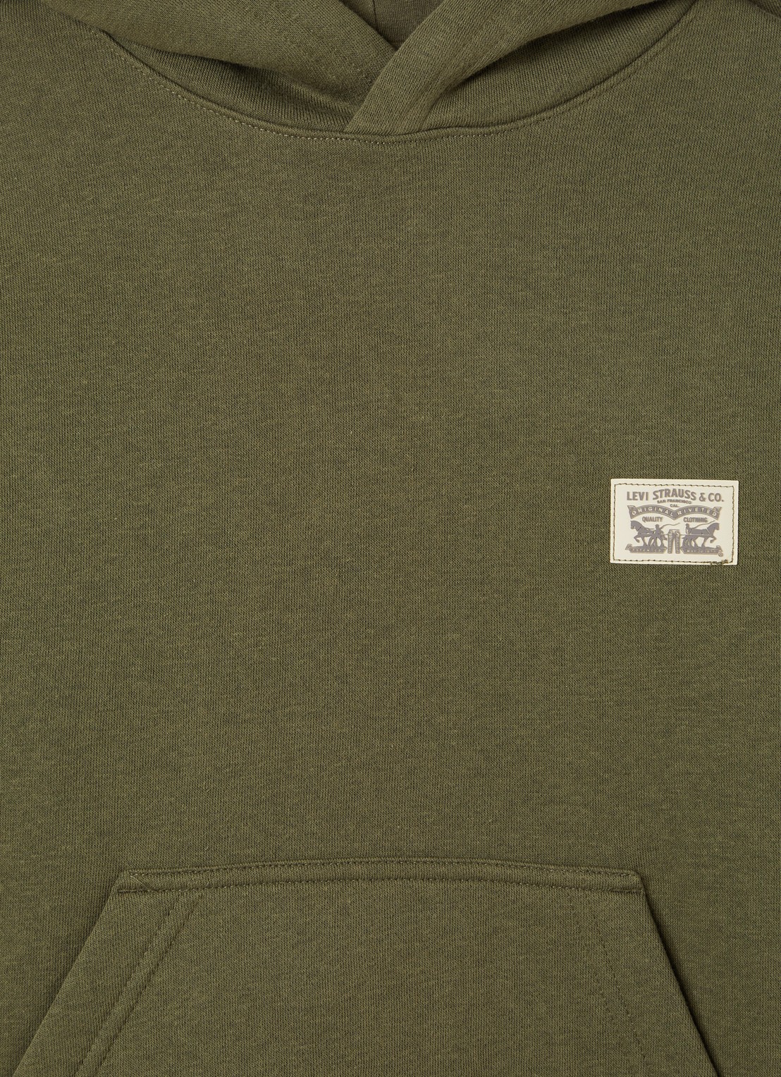 Levi's Hoodie met logo en print - detail 3 olijfgroen
