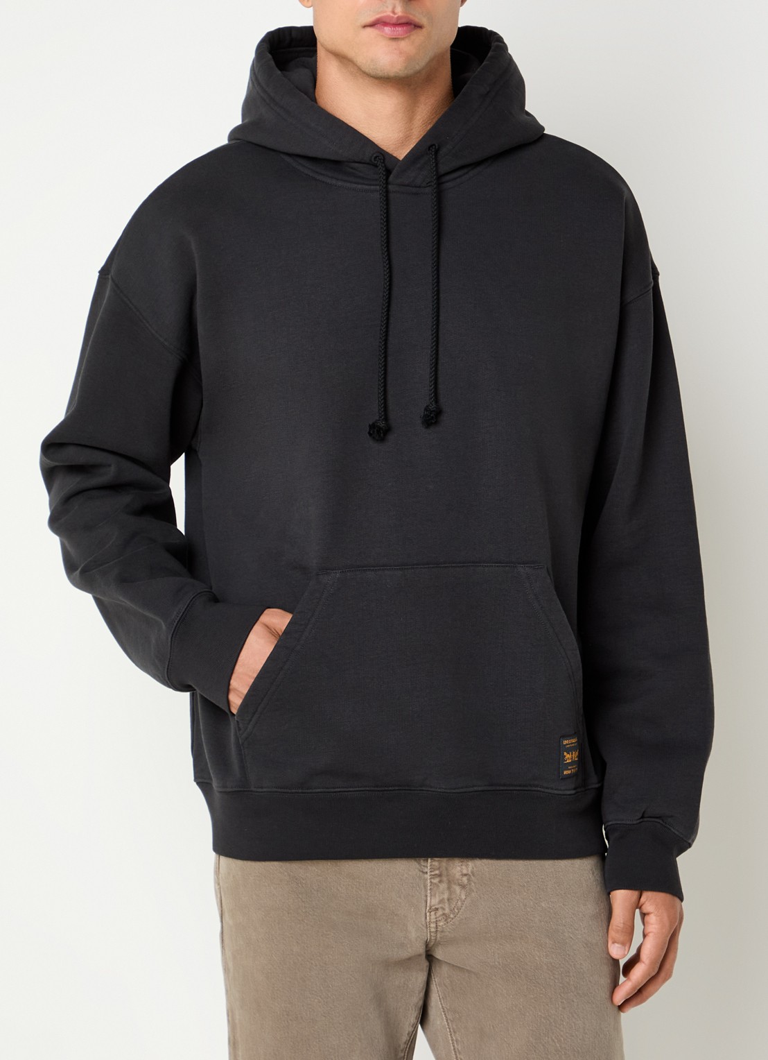 Levi's Hoodie met logo - detail donkergrijs