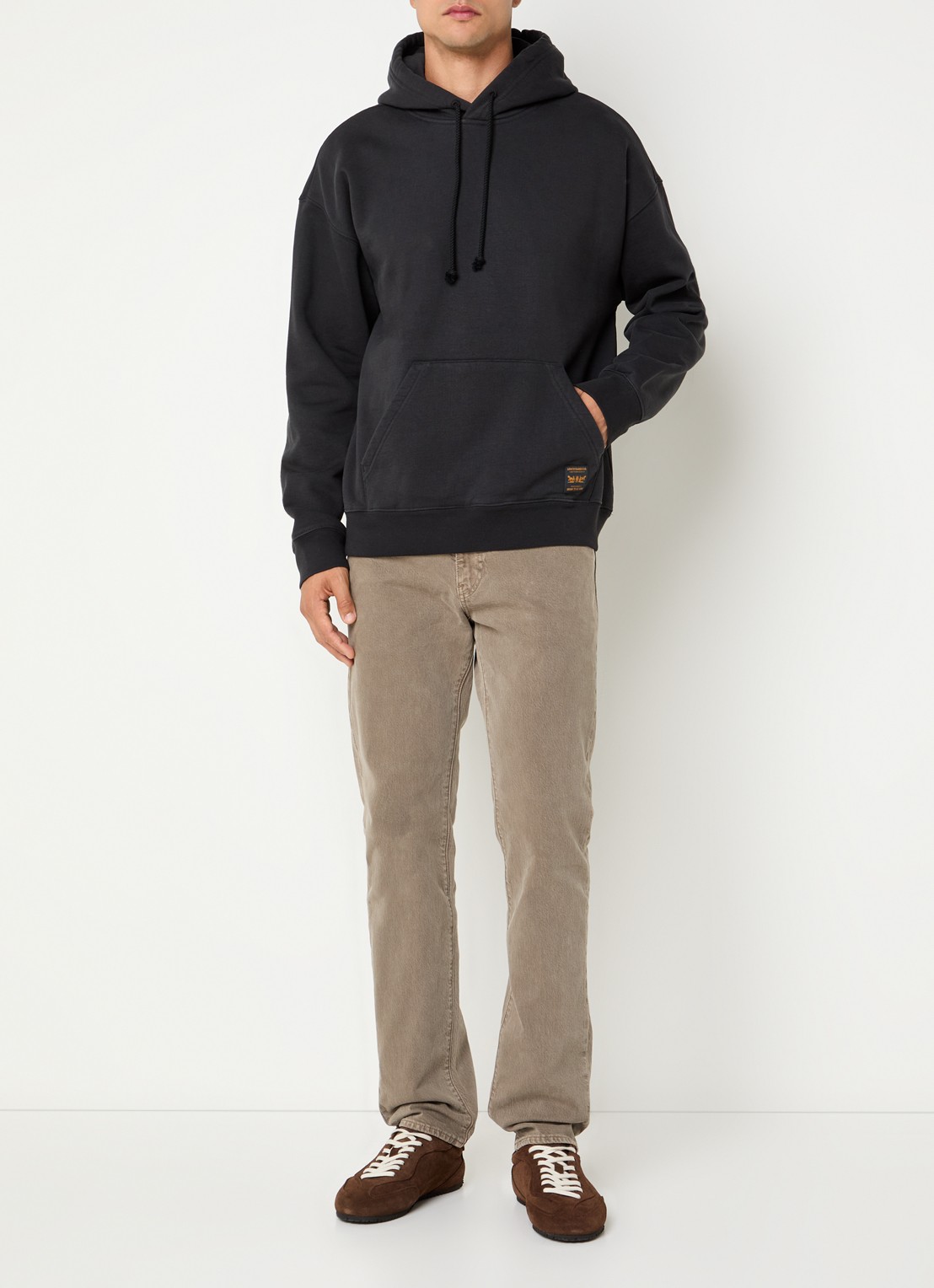 Levi's Hoodie met logo - voorkant 5 donkergrijs