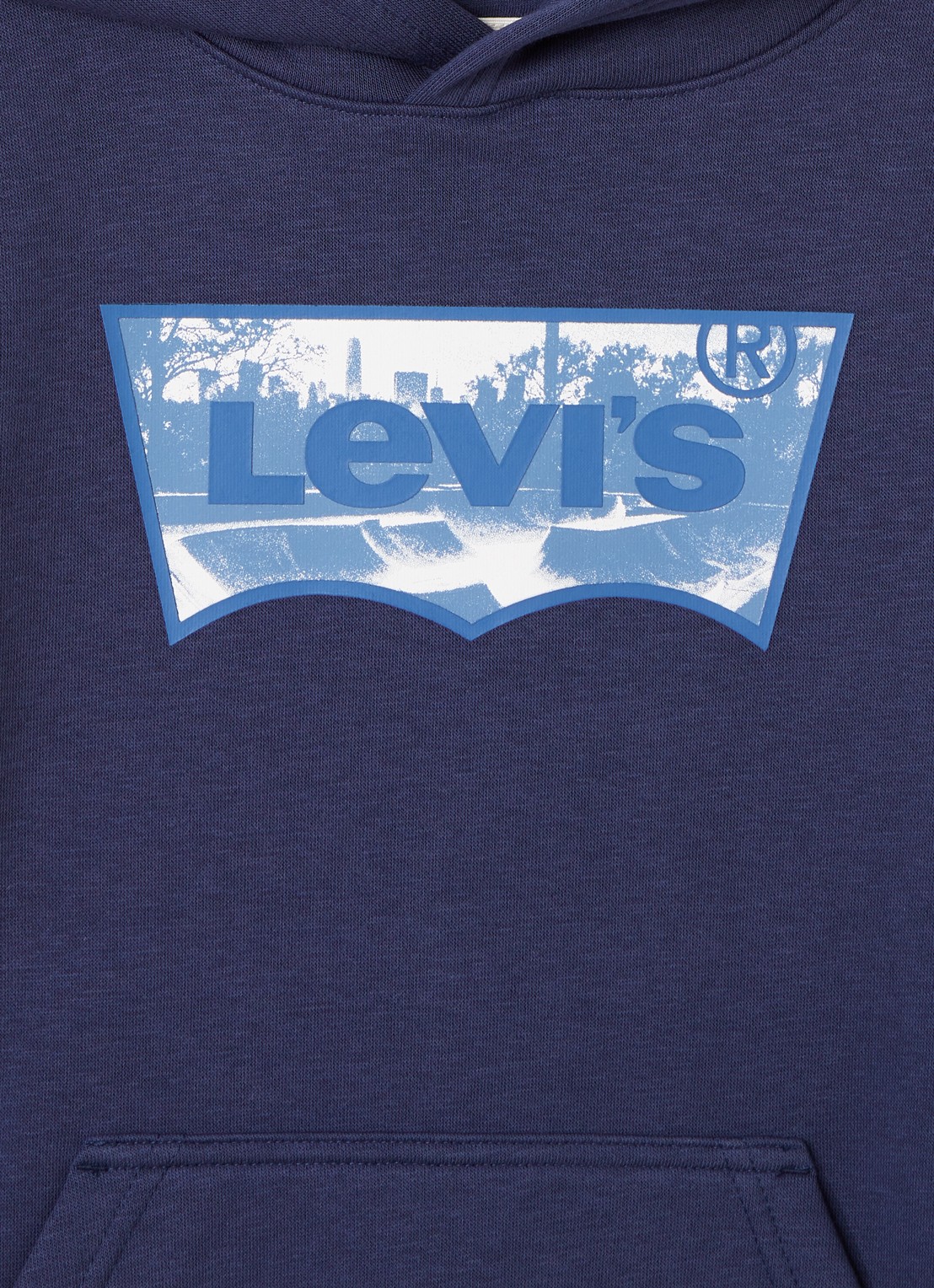 Levi's Hoodie met logoprint - detail donkerblauw