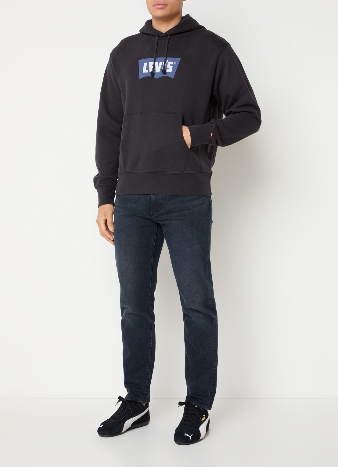 Levi's Hoodie met logoprint - voorkant 5 zwart