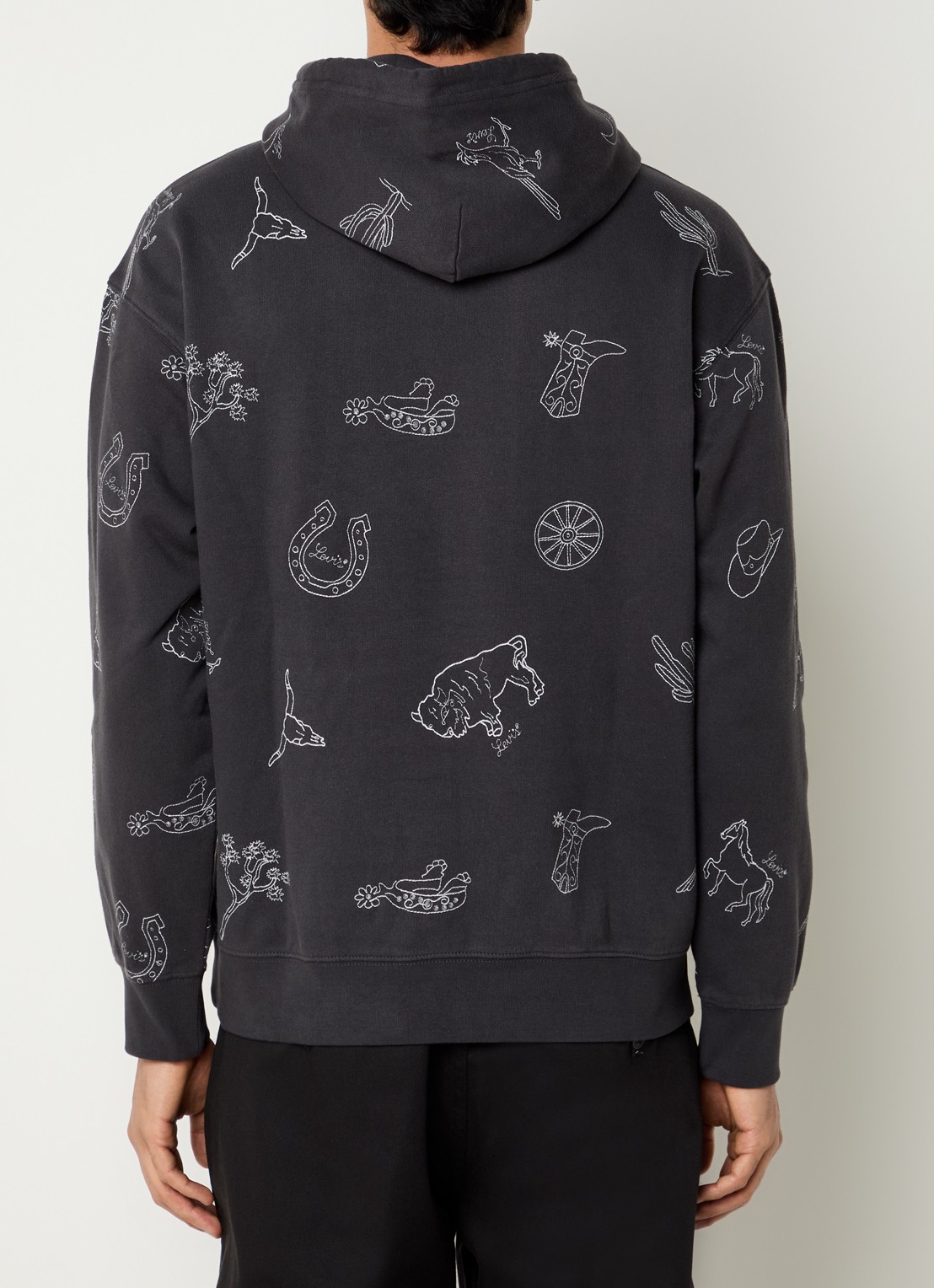 Levi's Hoodie met print - achterkant 5 antraciet
