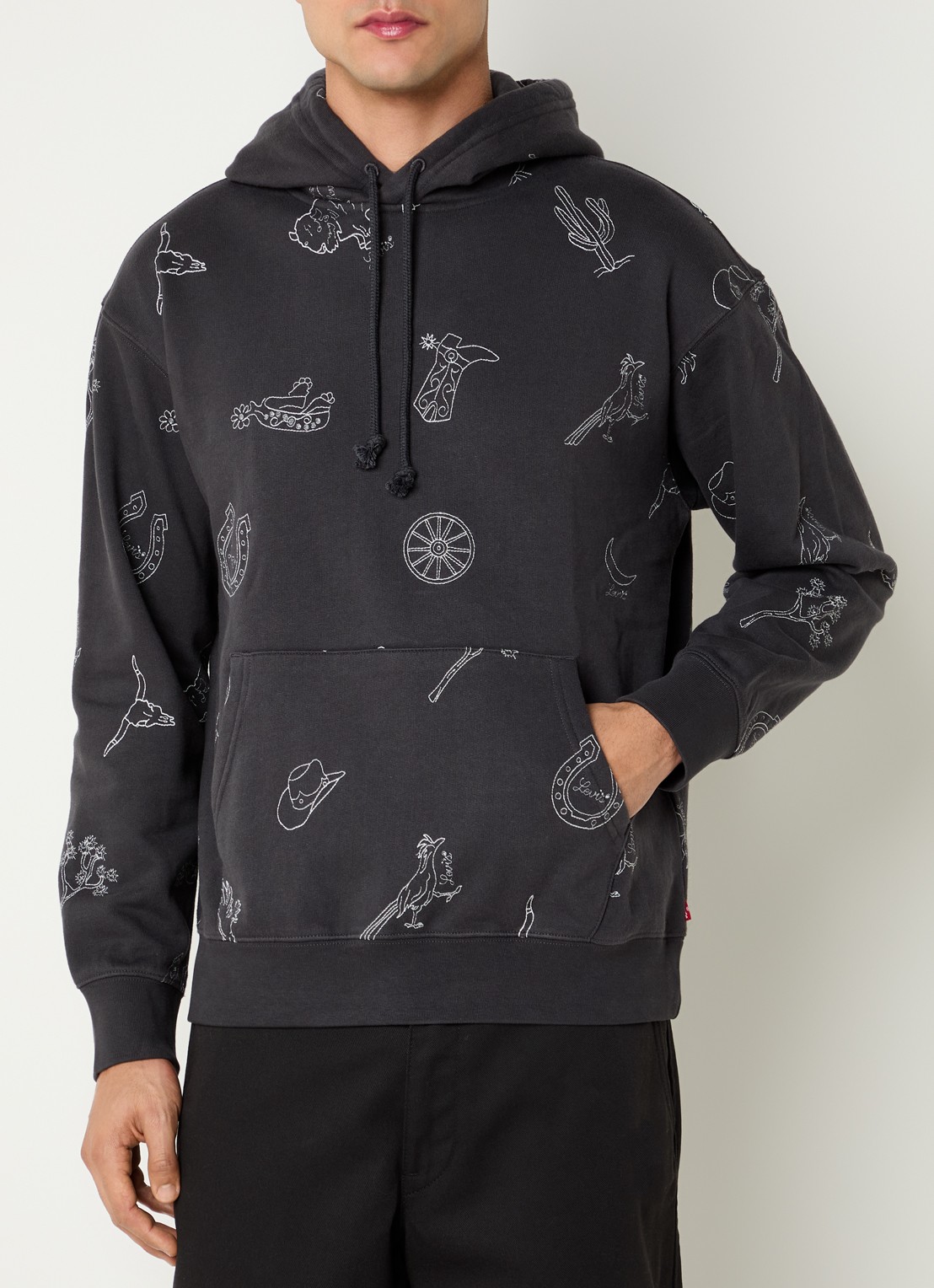 Levi's Hoodie met print - detail 3 antraciet