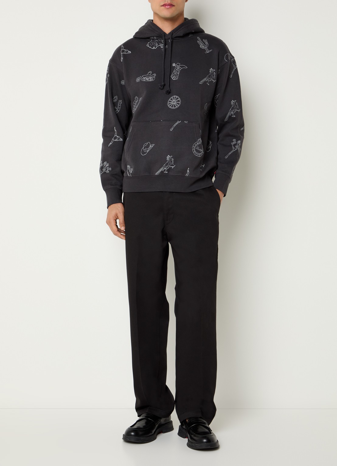 Levi's Hoodie met print - voorkant 2 antraciet