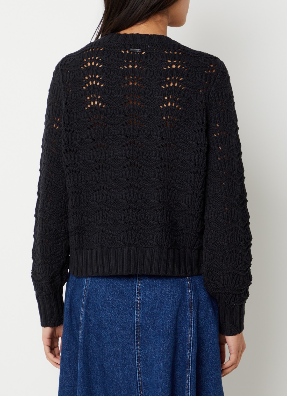 Levi's Hope grofgebreide trui met ronde hals - achterkant 3 zwart