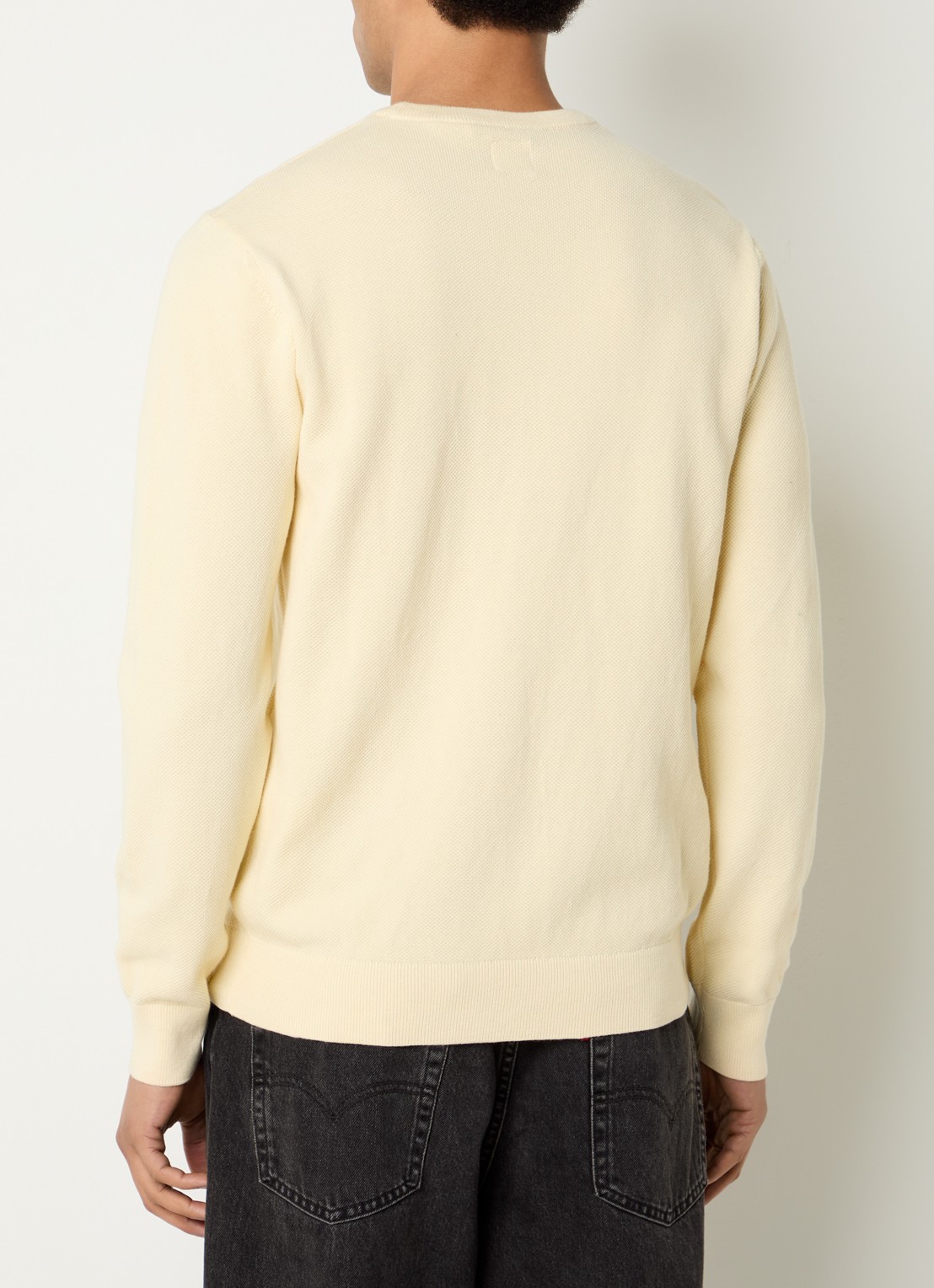 Levi's Housemark pullover van piqué katoen - achterkant 2 lichtgeel