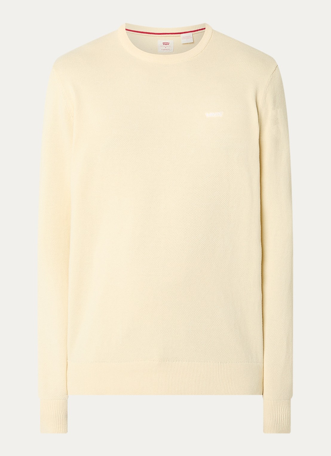 Levi's Housemark pullover van piqué katoen - voorkant 3 lichtgeel
