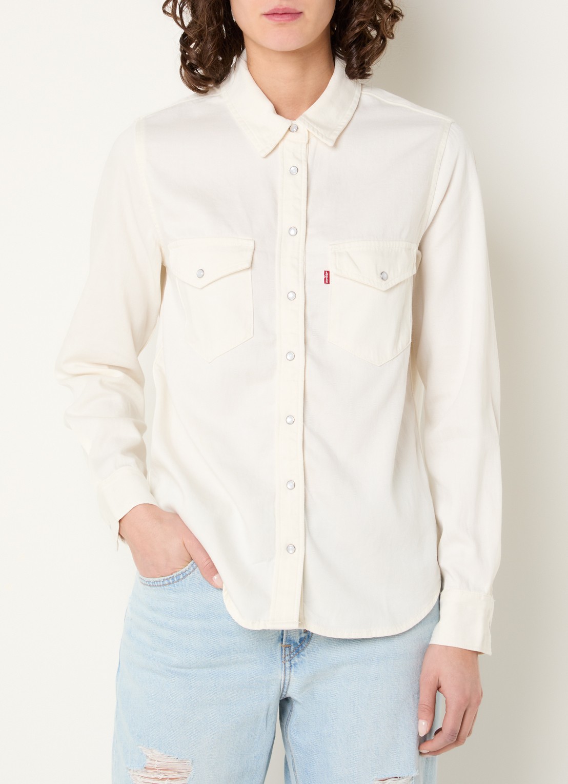 Levi's Iconic blouse met logo - detail 3 beige