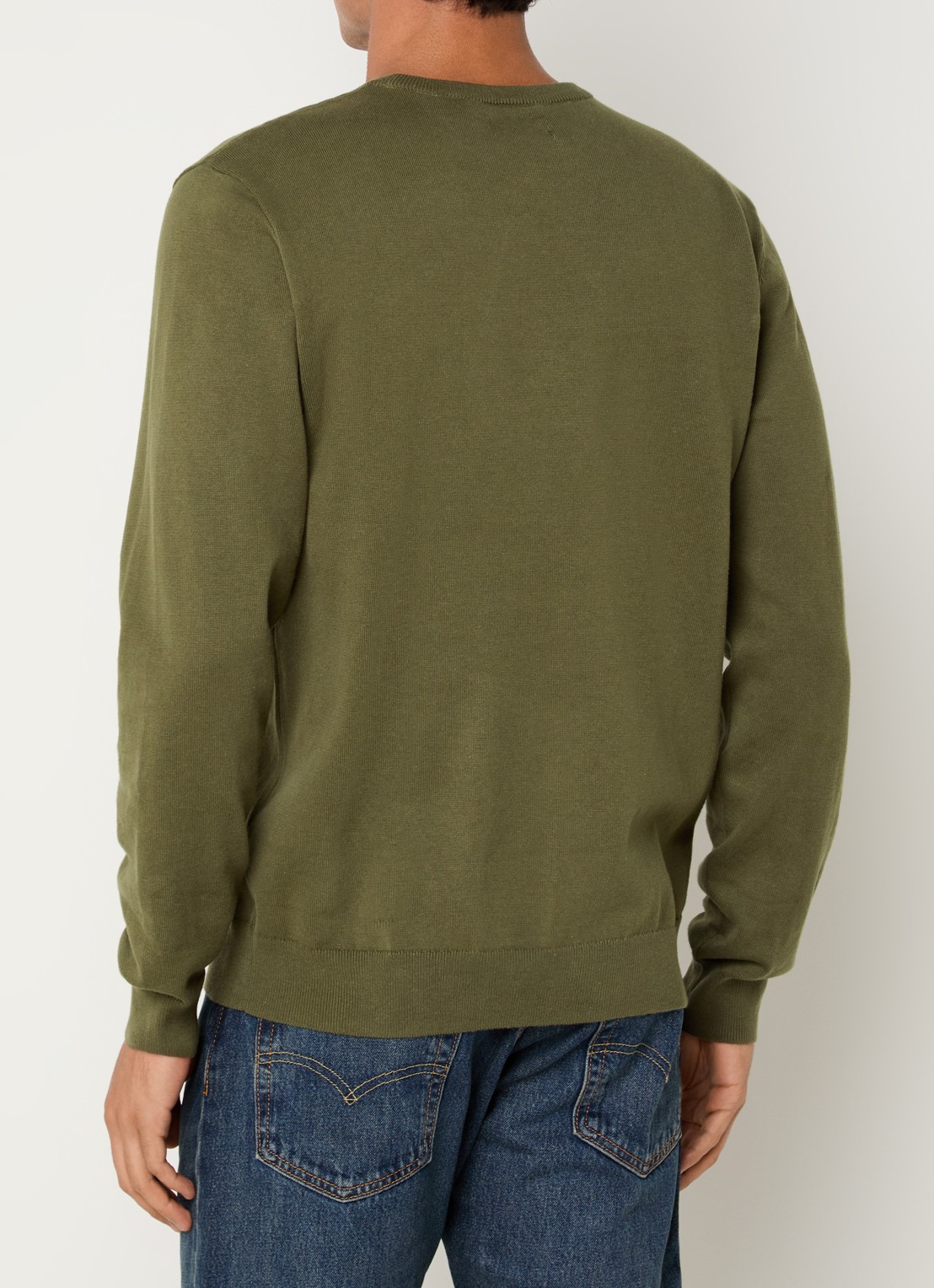 Levi's Ivy fijngebreide pullover met logo - achterkant 3 mosgroen