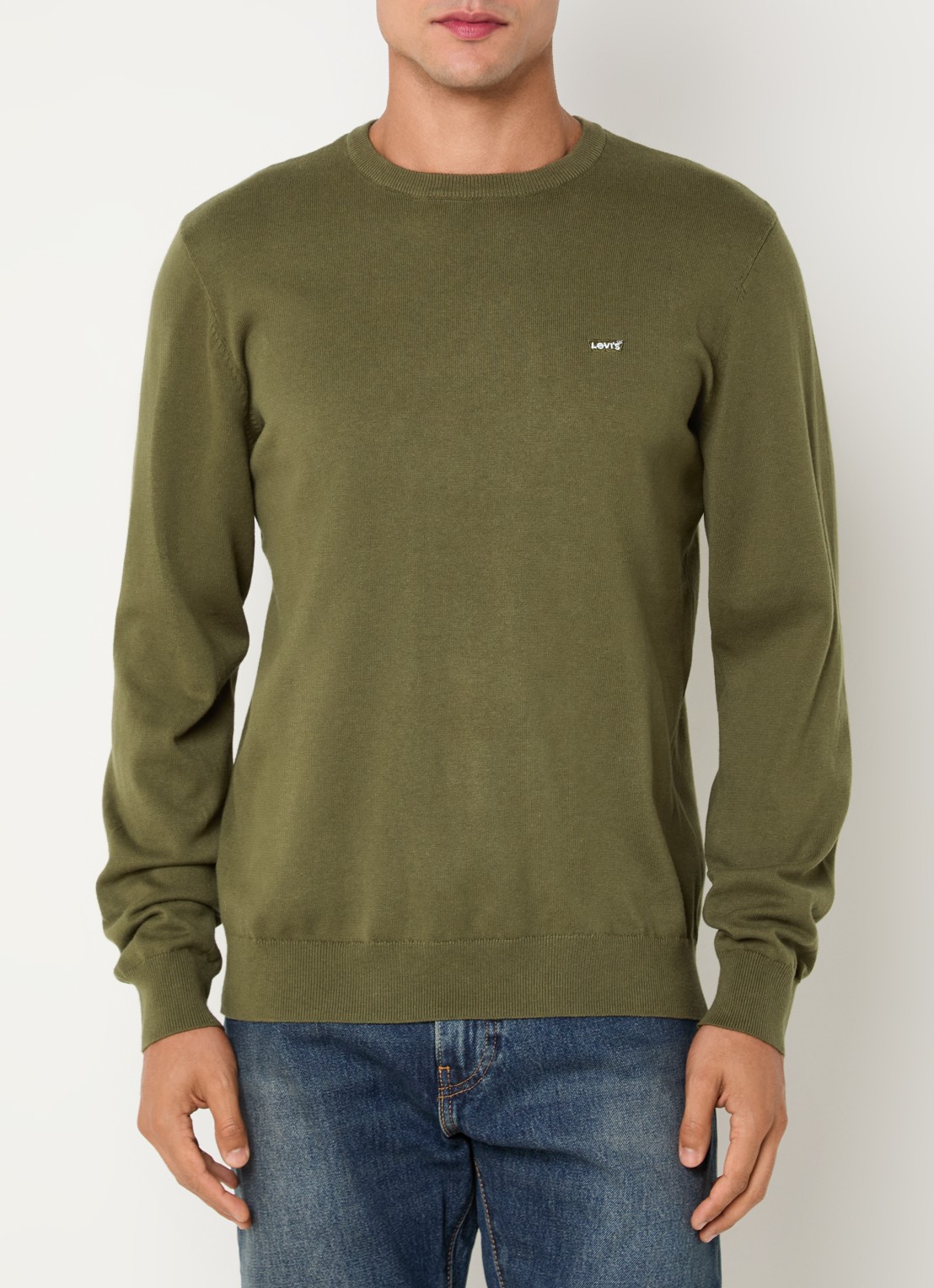 Levi's Ivy fijngebreide pullover met logo - detail 4 mosgroen