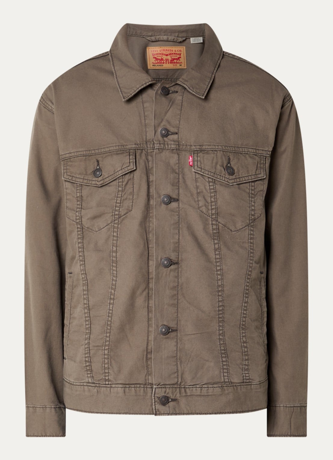 Levi's Jack in linnenblend met borst- en steekzakken - voorkant 3 bruin