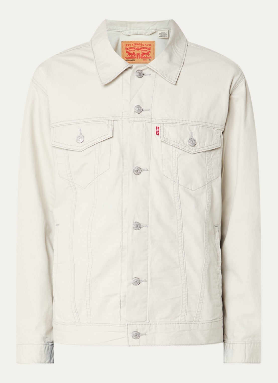 Levi's Jack in linnenblend met borst- en steekzakken - voorkant 2 lichtgrijs