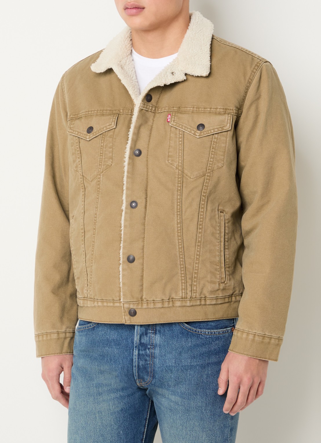 Levi's Jack met teddy voering en borstzakken - detail 3 camel