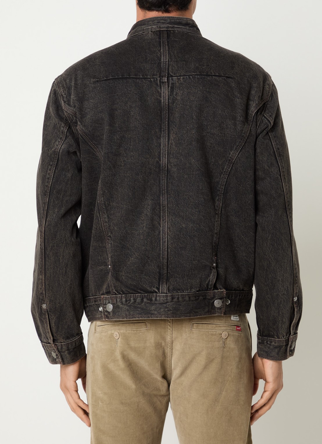 Levi's Jack van denim met verwassen afwerking en steekzakken - achterkant 4 zwart
