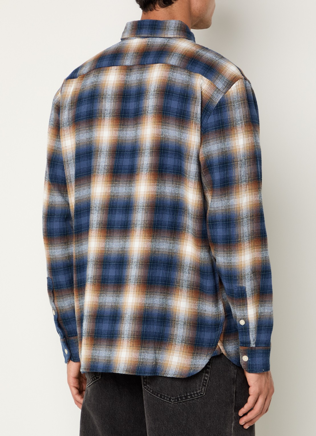 Levi's Jackson overshirt met ruitdessin - achterkant 4 indigo