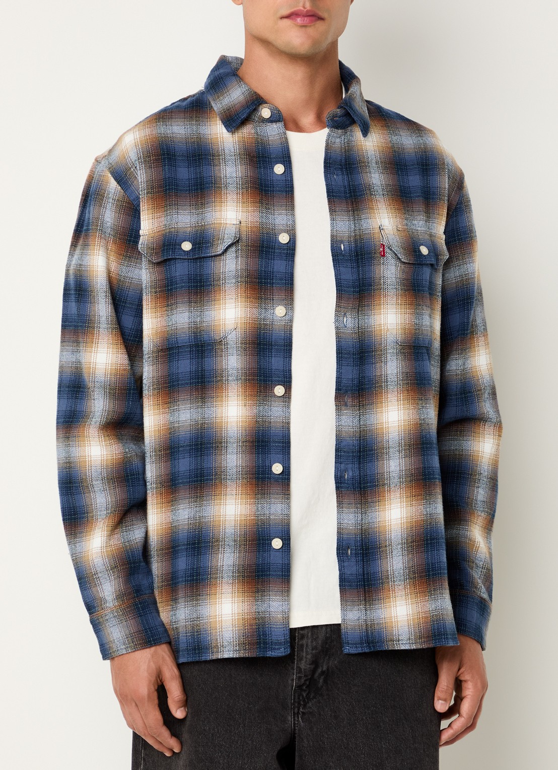 Levi's Jackson overshirt met ruitdessin - detail 3 indigo