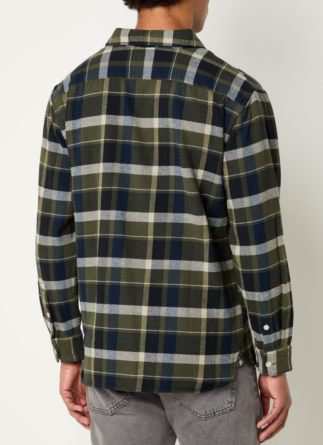 Levi's Jackson overshirt met ruitdessin - achterkant 2 legergroen