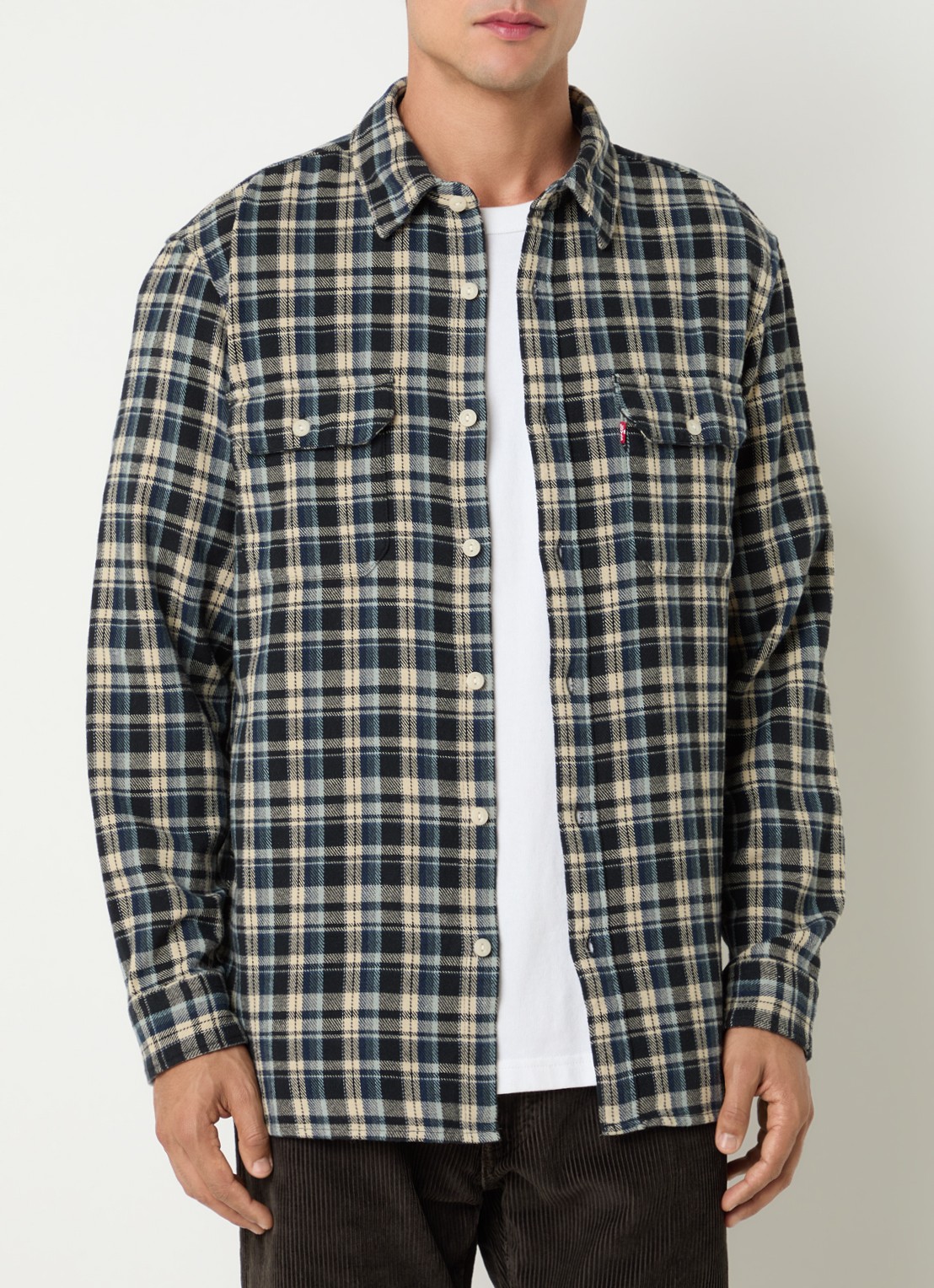 Levi's Jackson overshirt met ruitdessin - detail 4 donkerblauw