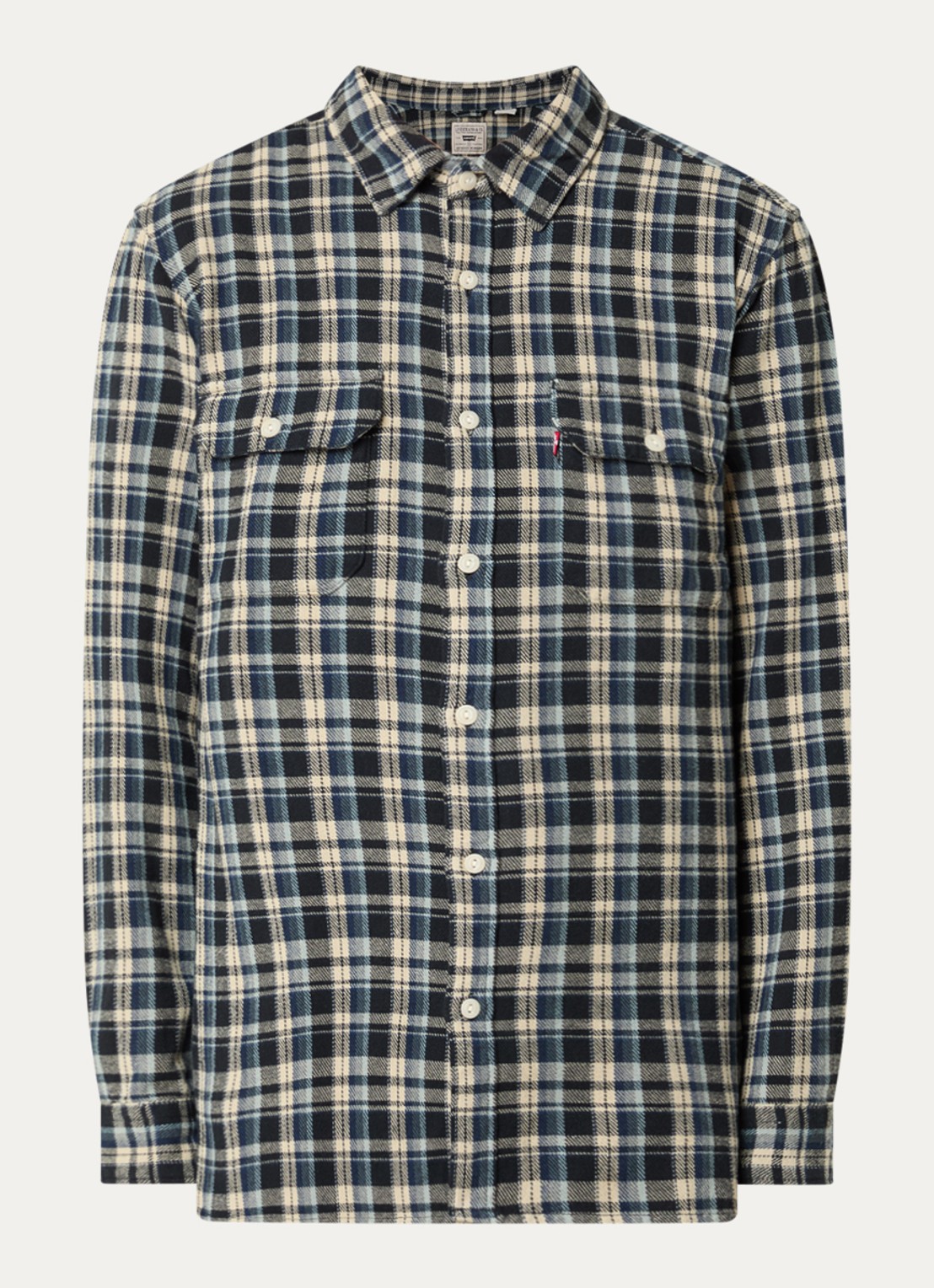 Levi's Jackson overshirt met ruitdessin - voorkant 2 donkerblauw