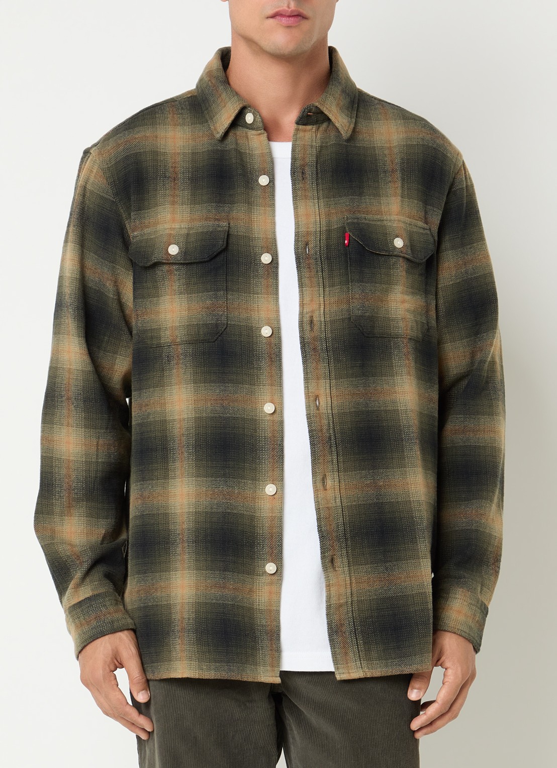 Levi's Jackson overshirt met ruitdessin - detail 3 donkergroen