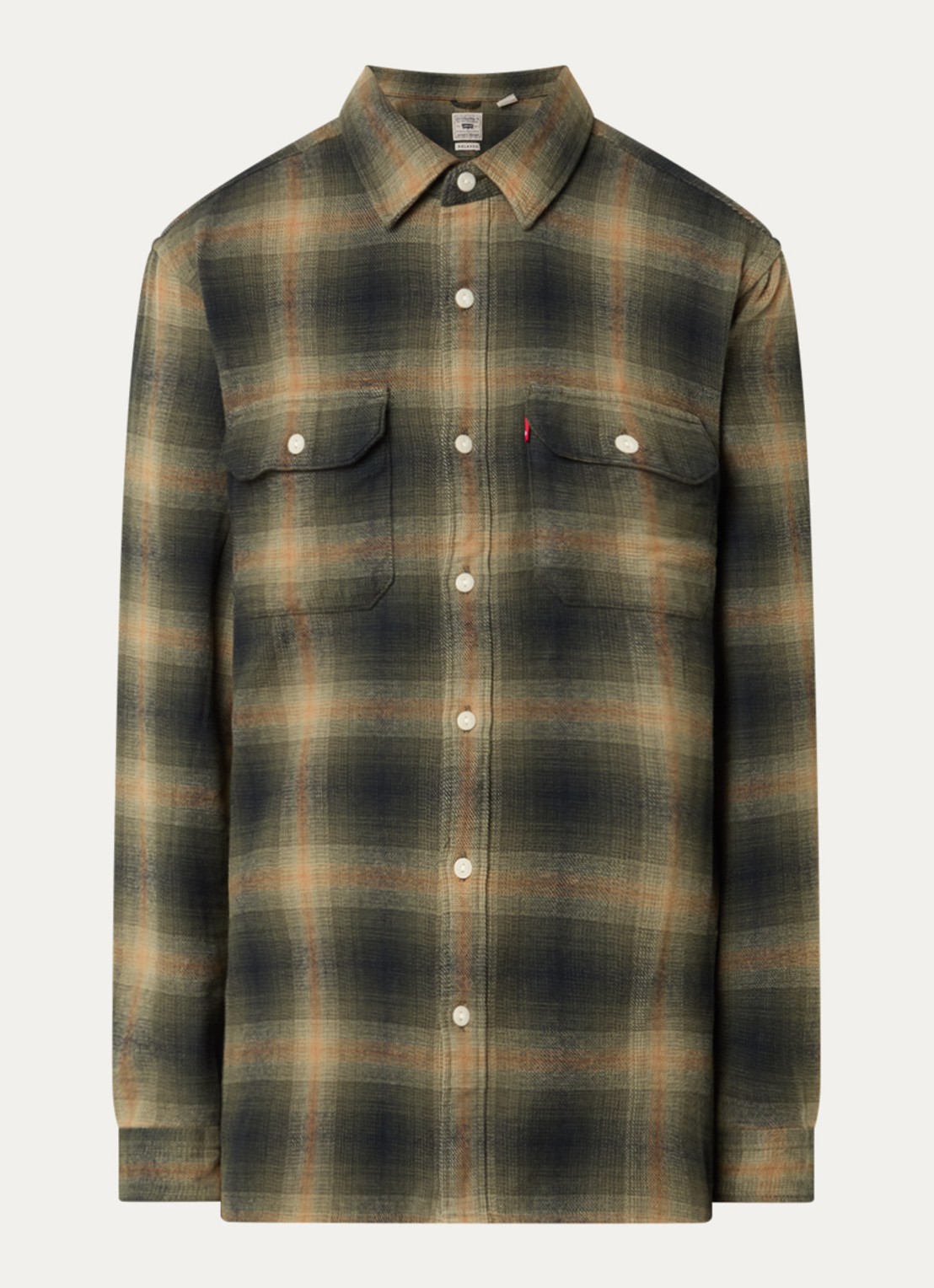 Levi's Jackson overshirt met ruitdessin - voorkant donkergroen