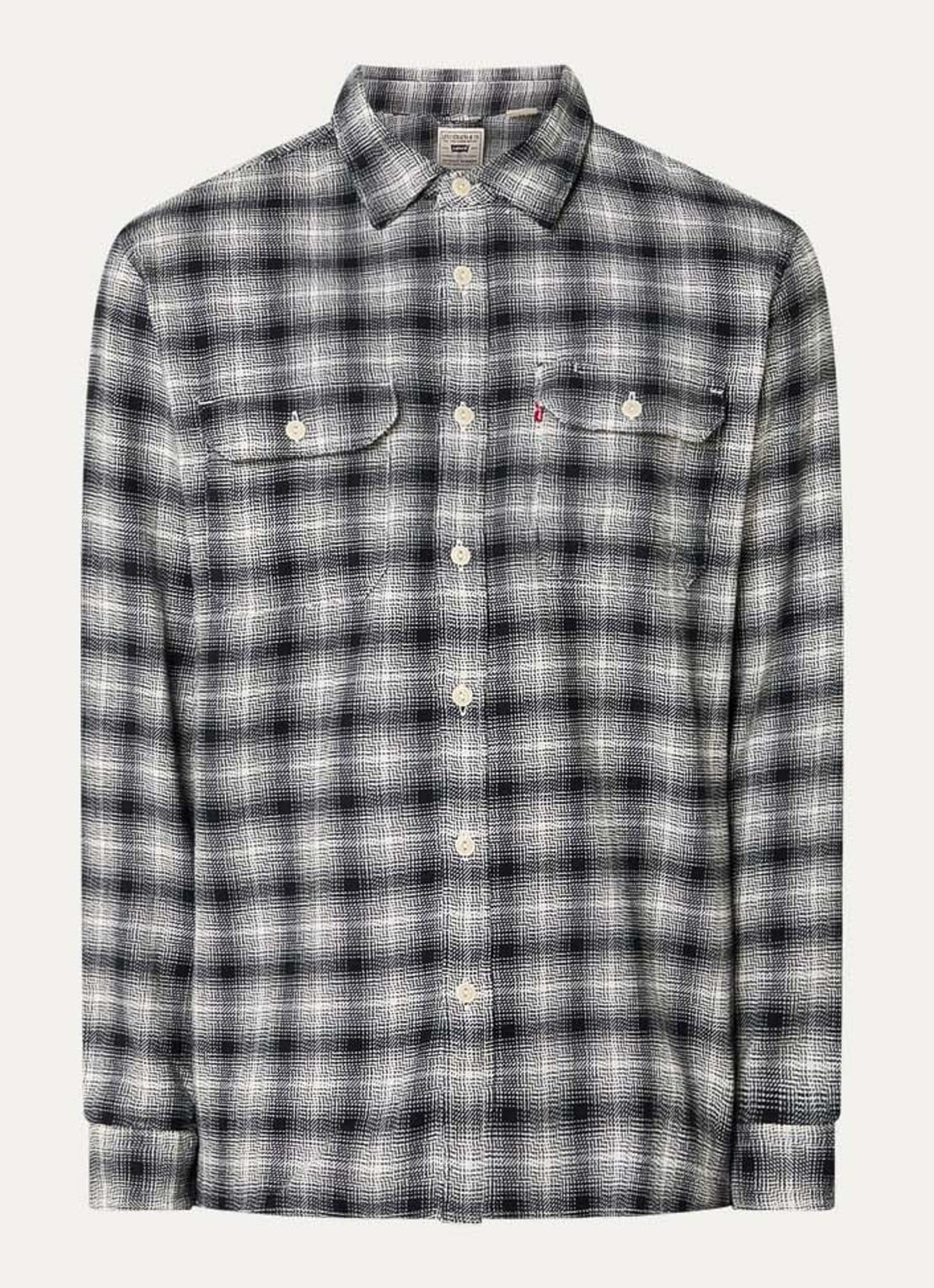 Levi's Jackson regular fit overshirt met ruitdessin - voorkant 2 zwart