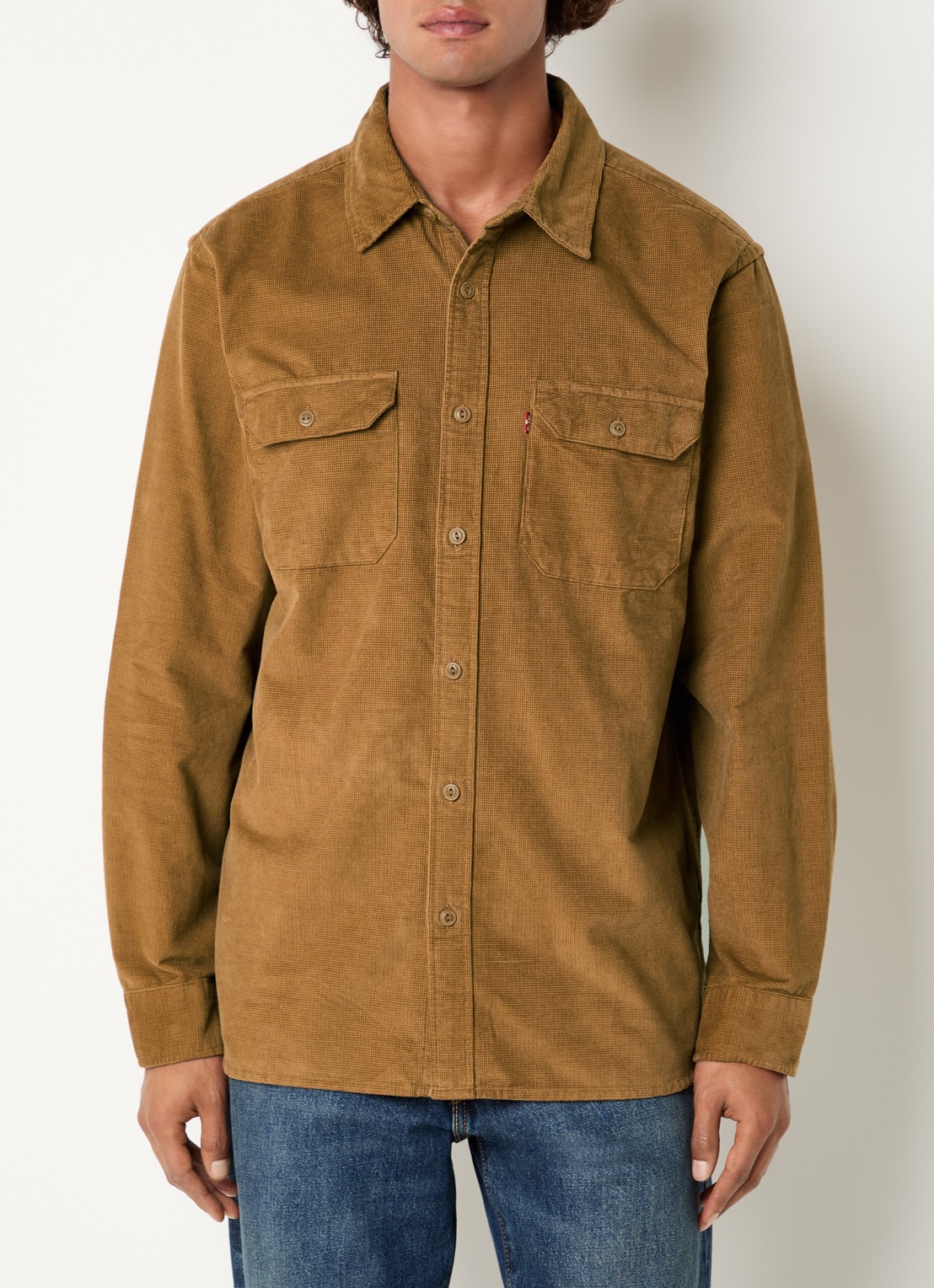Levi's Jackson regular fit overshirt van corduroy - detail cognac