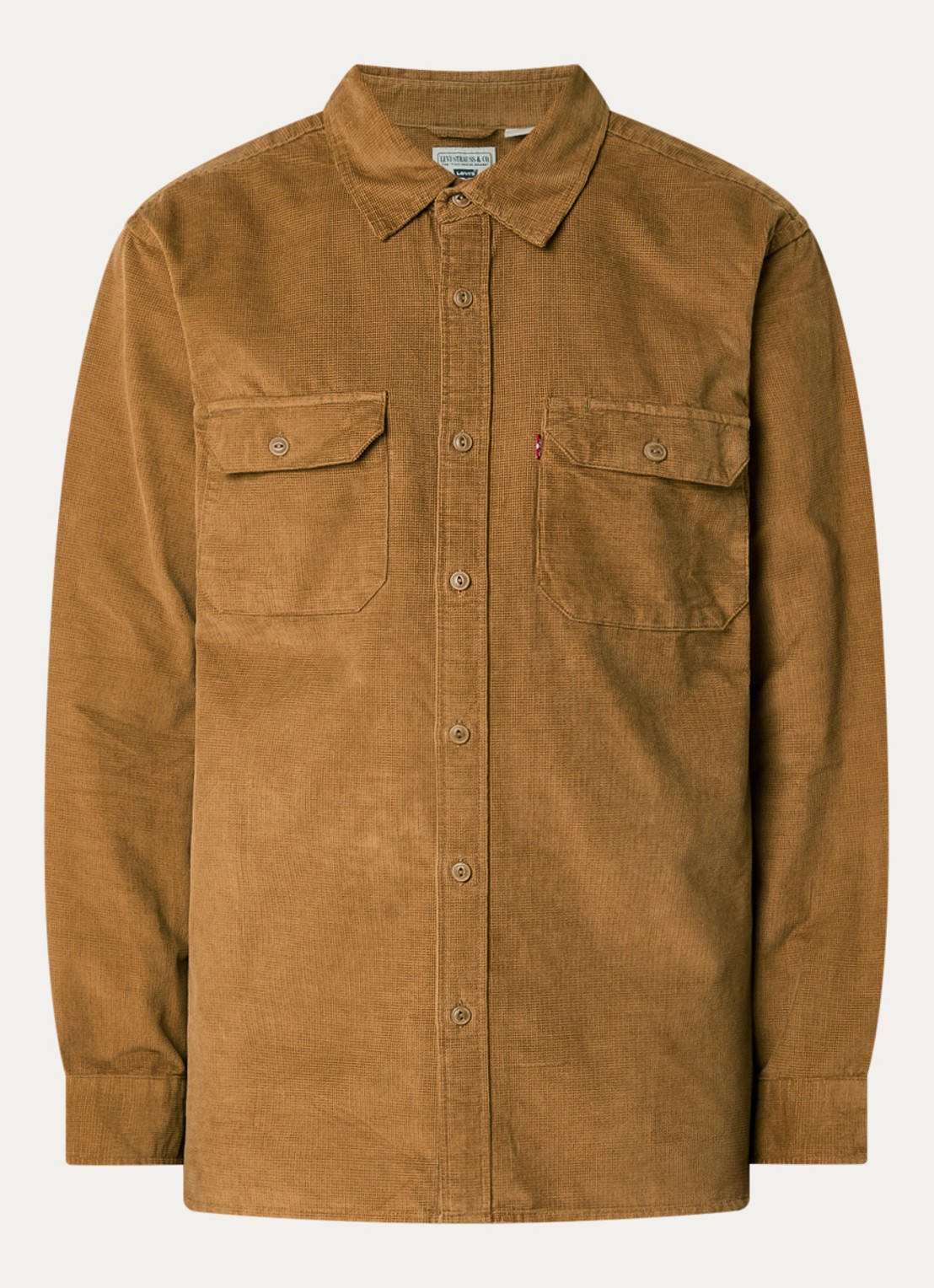 Levi's Jackson regular fit overshirt van corduroy - voorkant 2 cognac