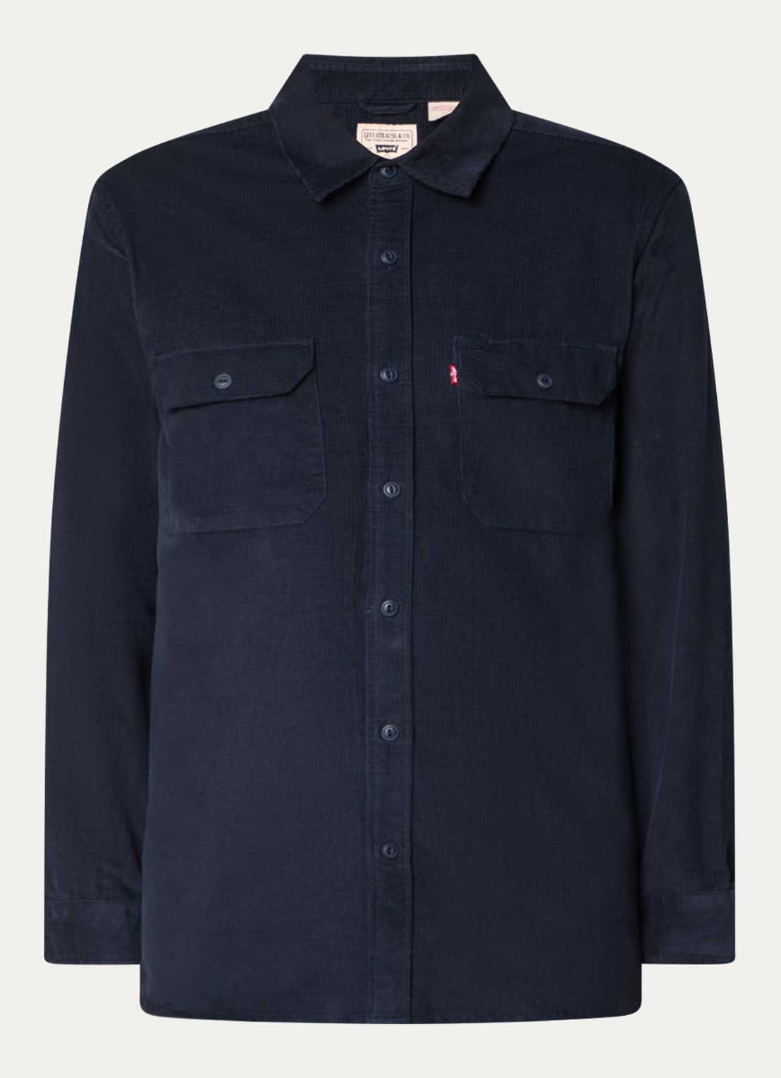 Levi's Jackson Worker overhemd van corduroy met klepzakken - voorkant donkerblauw