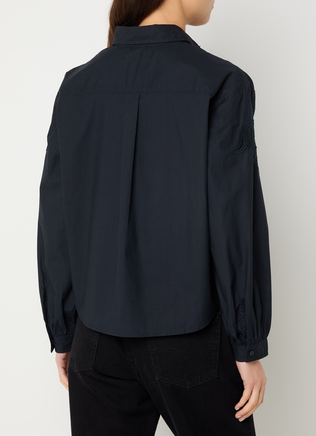 Levi's Janie blouse met broderie - achterkant 4 zwart
