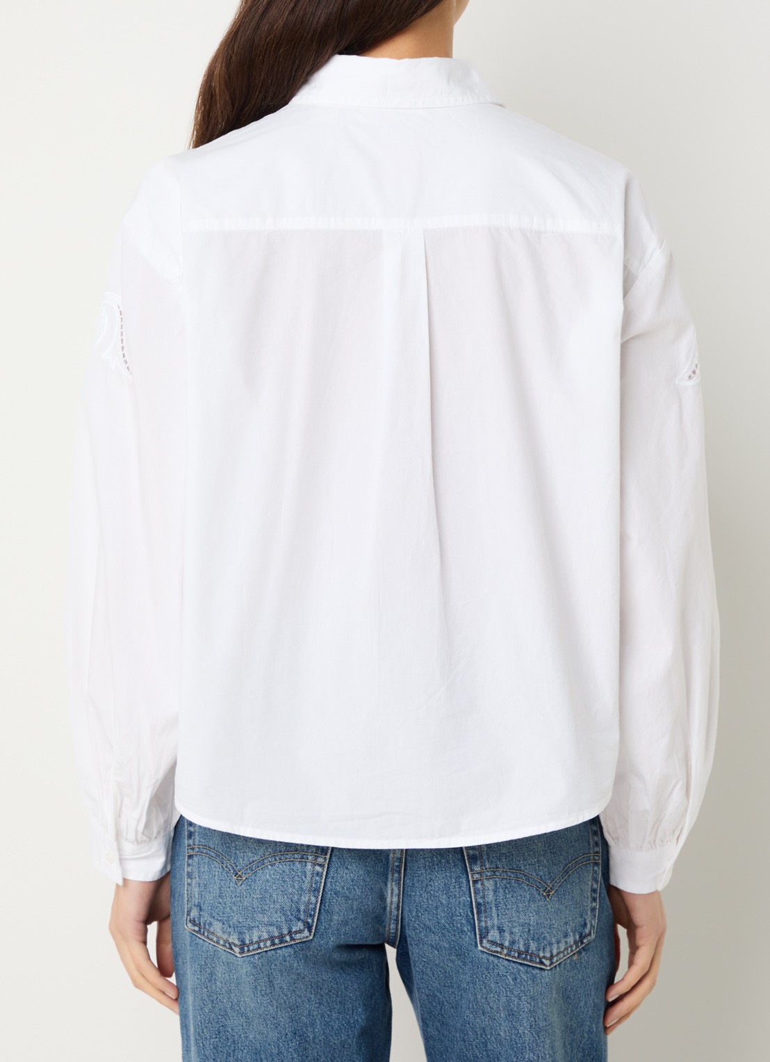 Levi's Janie blouse met broderie - achterkant 6 wit